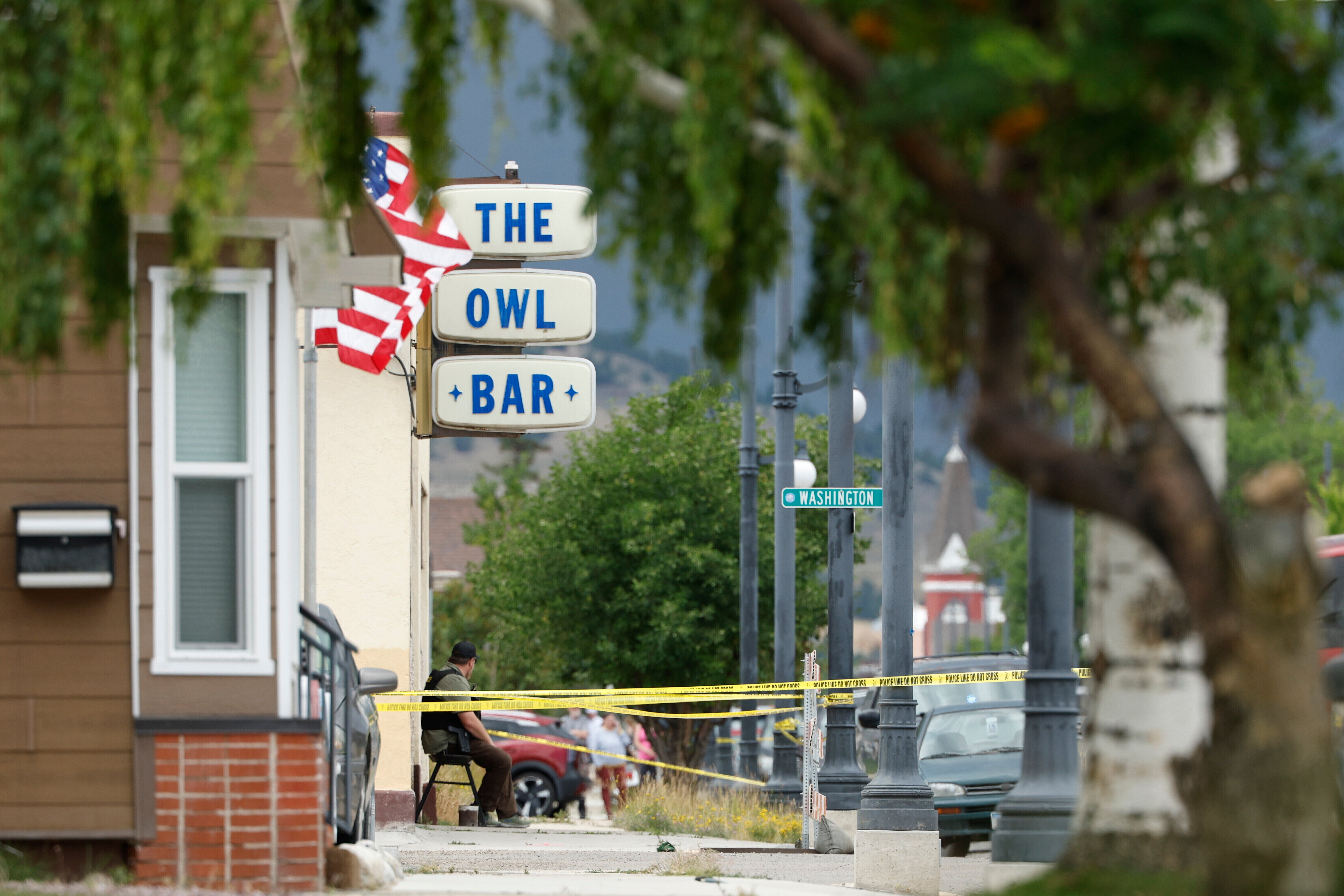 Brown fled in a white pickup truck after allegedly opening fire in The Owl Bar, near Anaconda, Montana, but ditched the vehicle at some point after