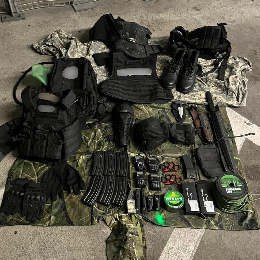 Richardson was charged with 'felony criminal threats and possession of six high-capacity gun magazines, brass knuckles, and a sword,' prosecutors said