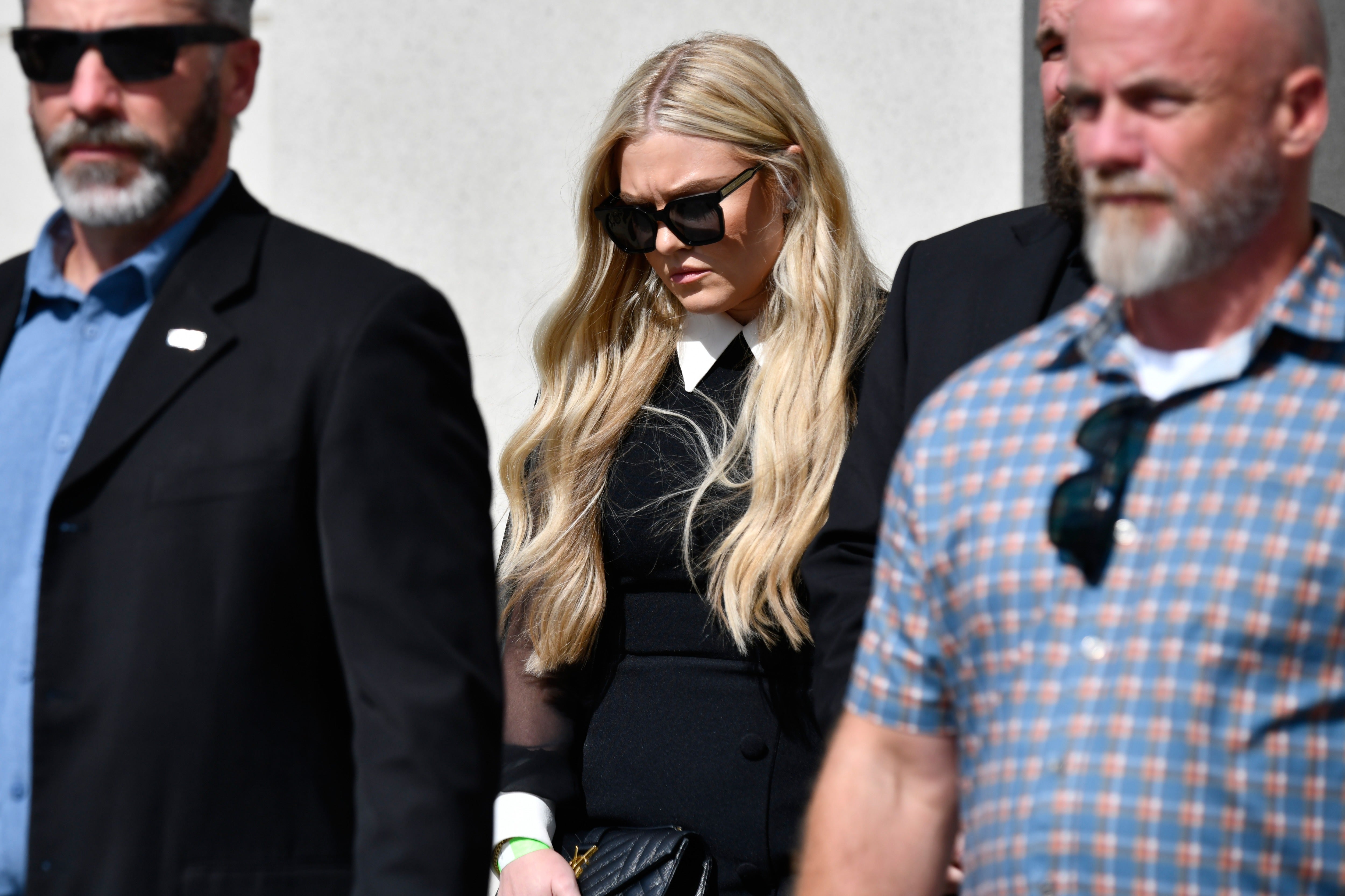Erika Kirk leaves the Fourth District Courthouse, Monday, July 6, 2026, in Provo, Utah, after a hearing for Tyler Robinson, accused in the fatal shooting of her husband