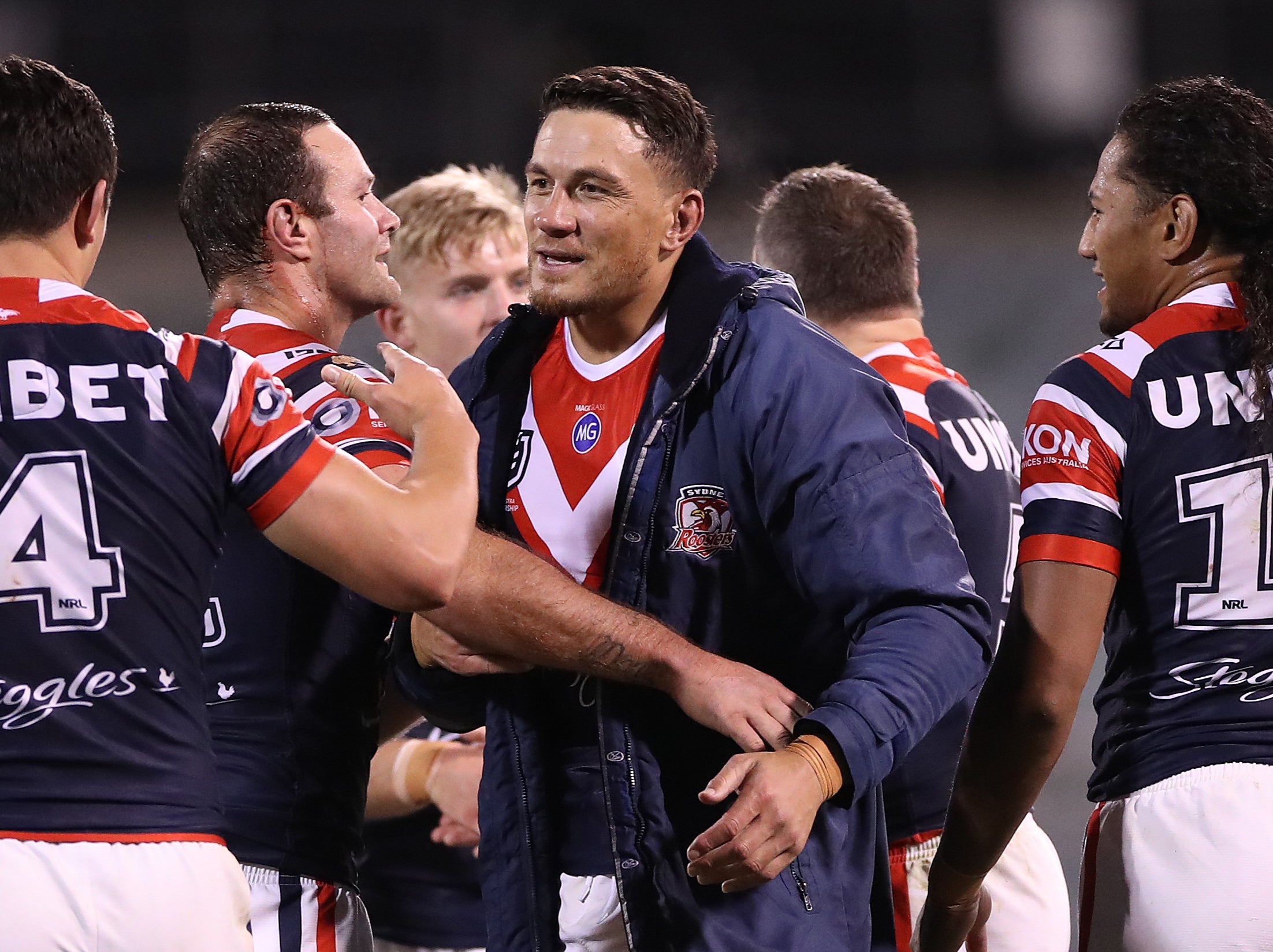 Sonny Bill Williams (centre) at full-time