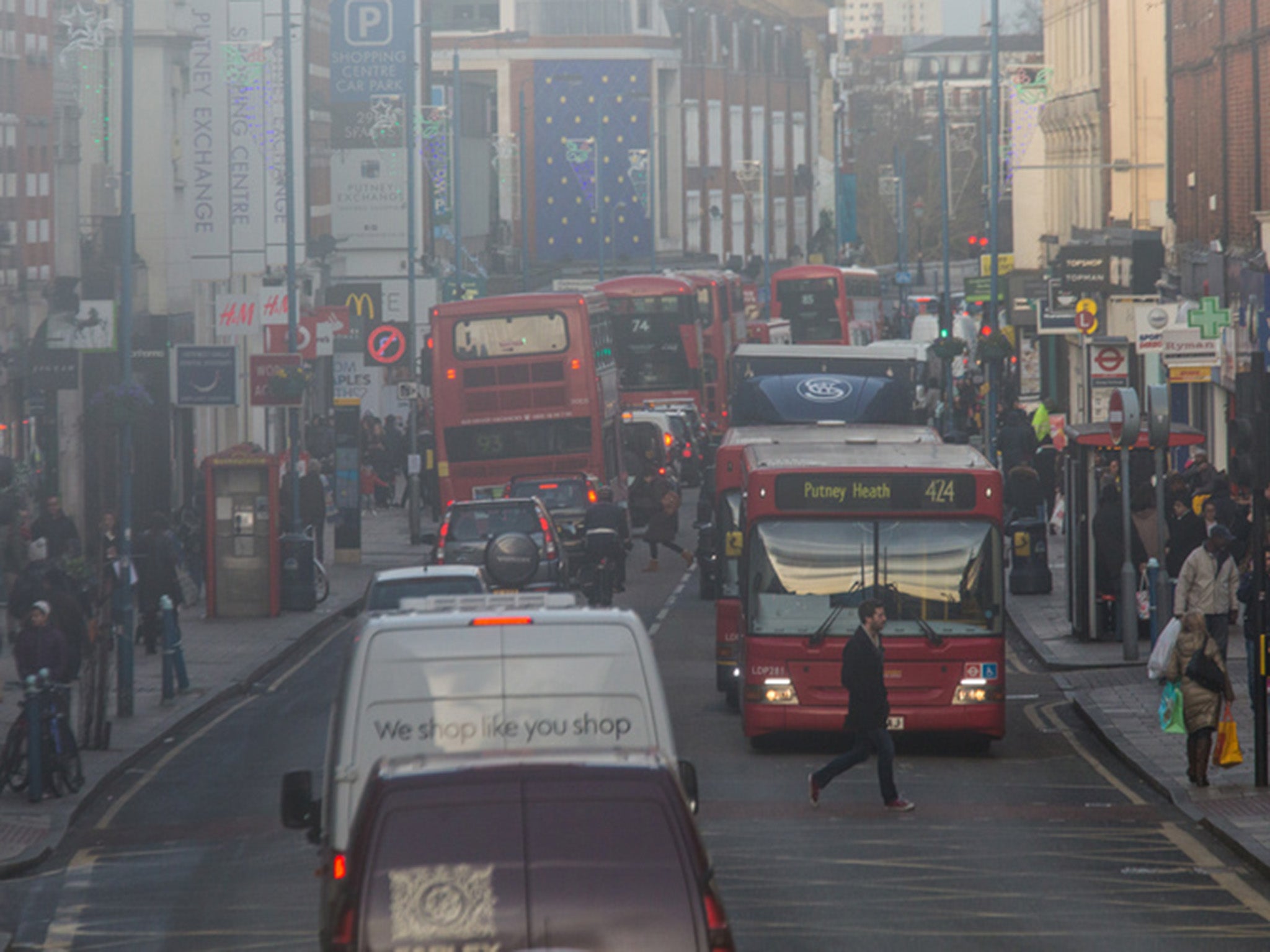 Putney High Street, west London, is a pollution hotspot