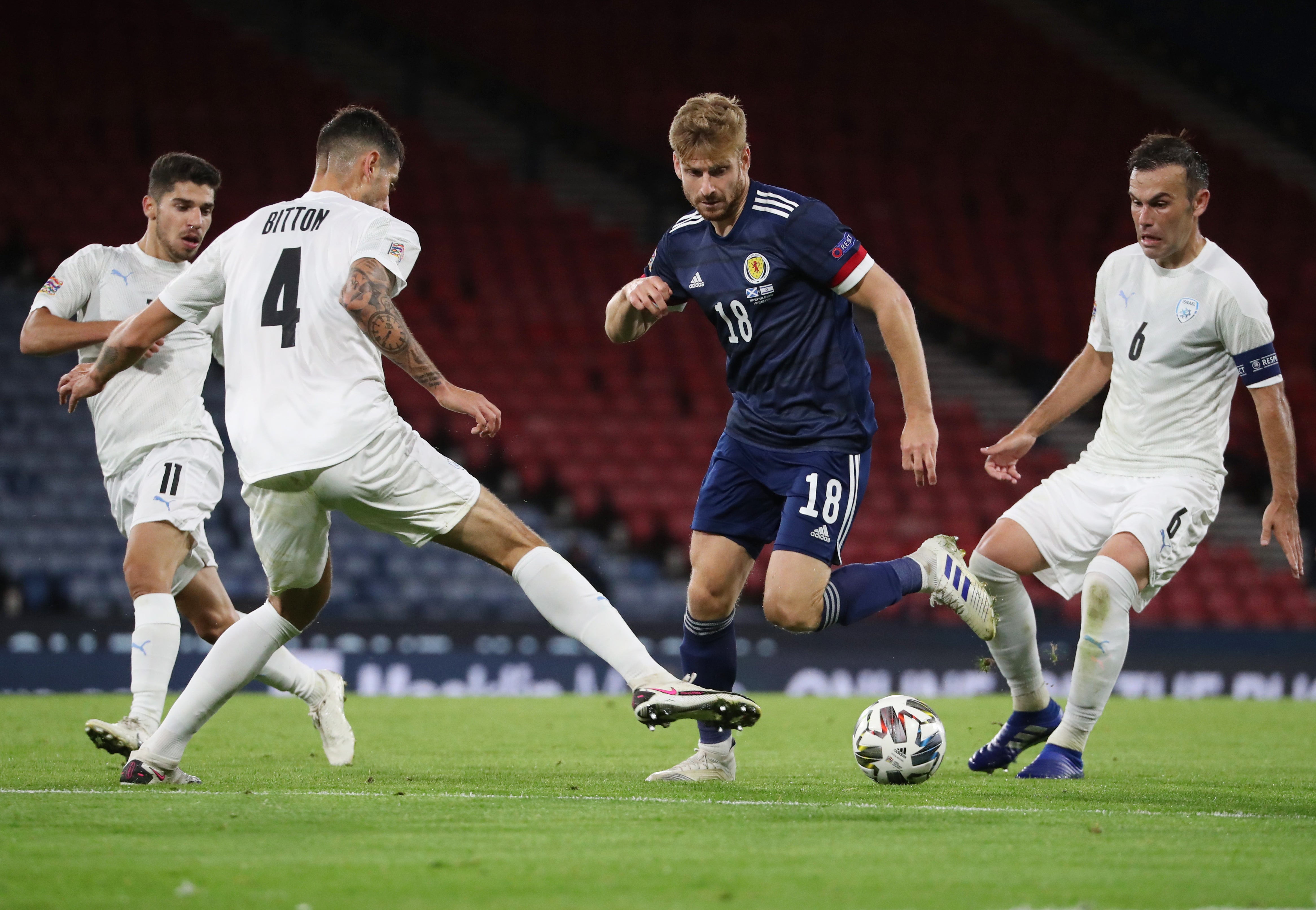 Stuart Armstrong in action for Scotland against Israel