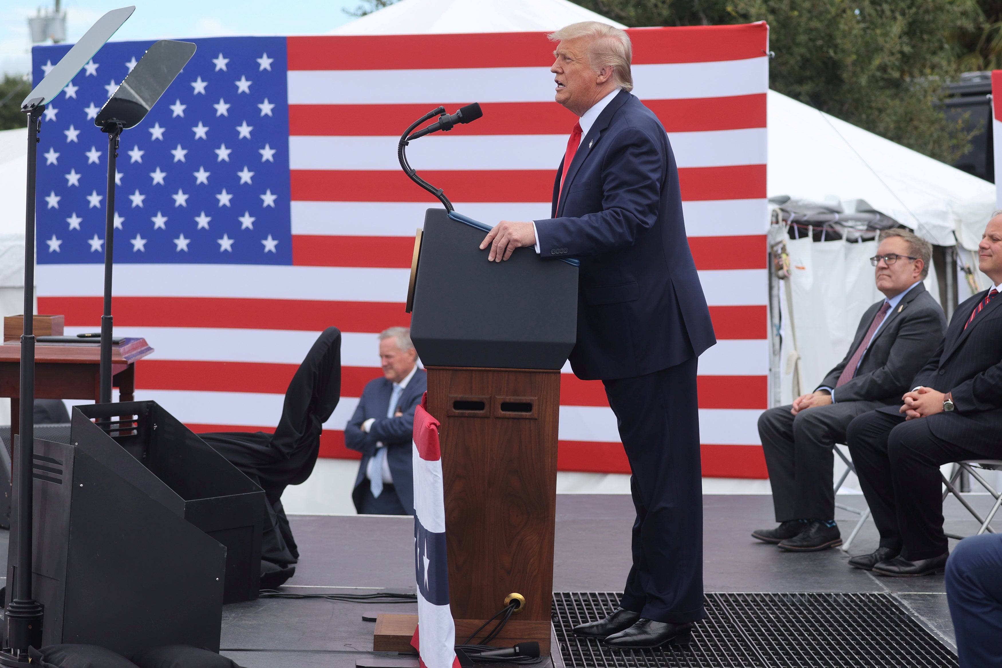 U.S. President Trump touts environmental policies during campaign stop in Jupiter, Florida