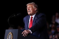 Trump rambles about ‘creating’ Air Force and appointing ‘pro-crime judges’ at another rally with few masks