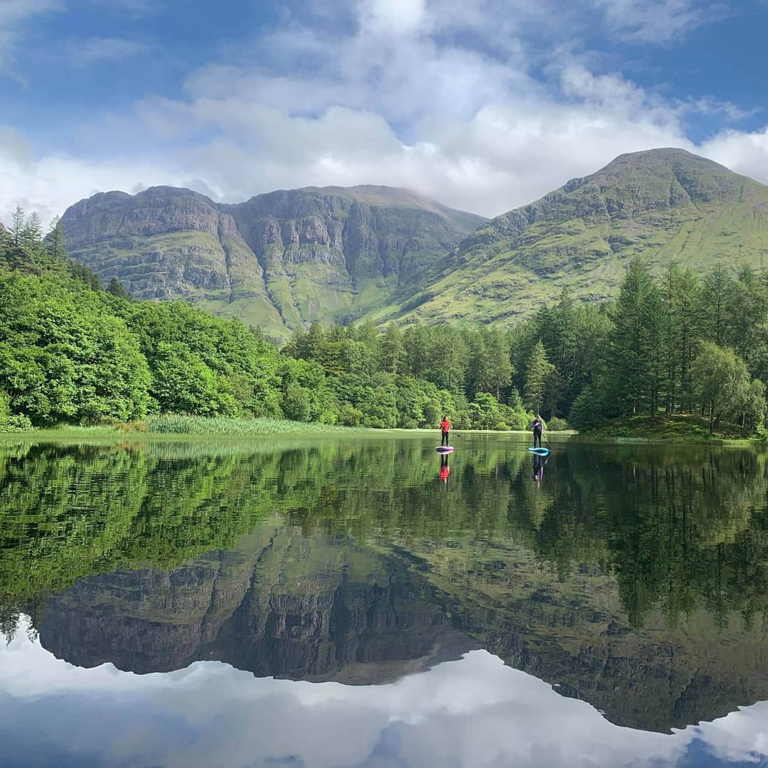 Paddleboarding in Glencoe, west Scotland