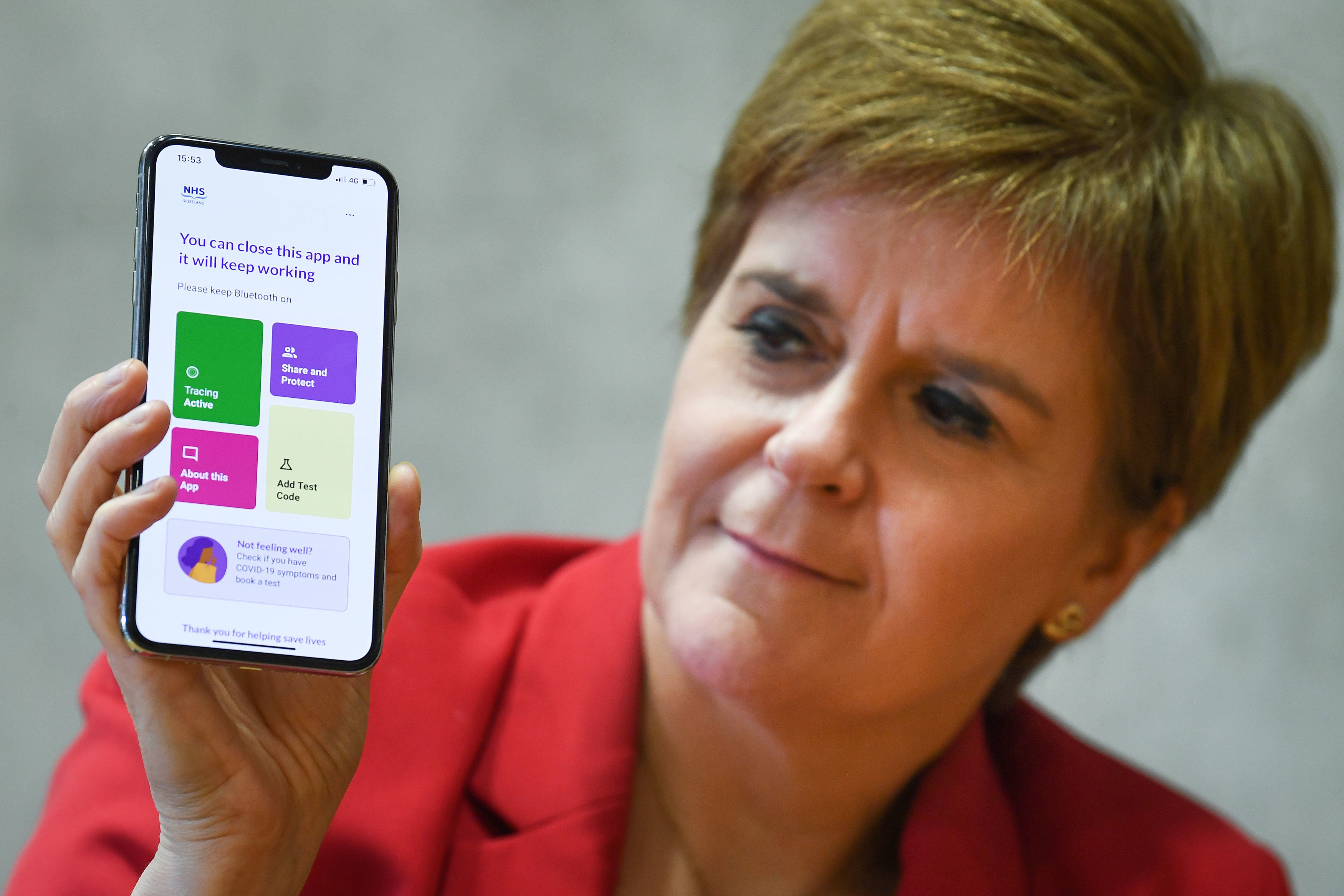 Nicola Sturgeon with new coronavirus app