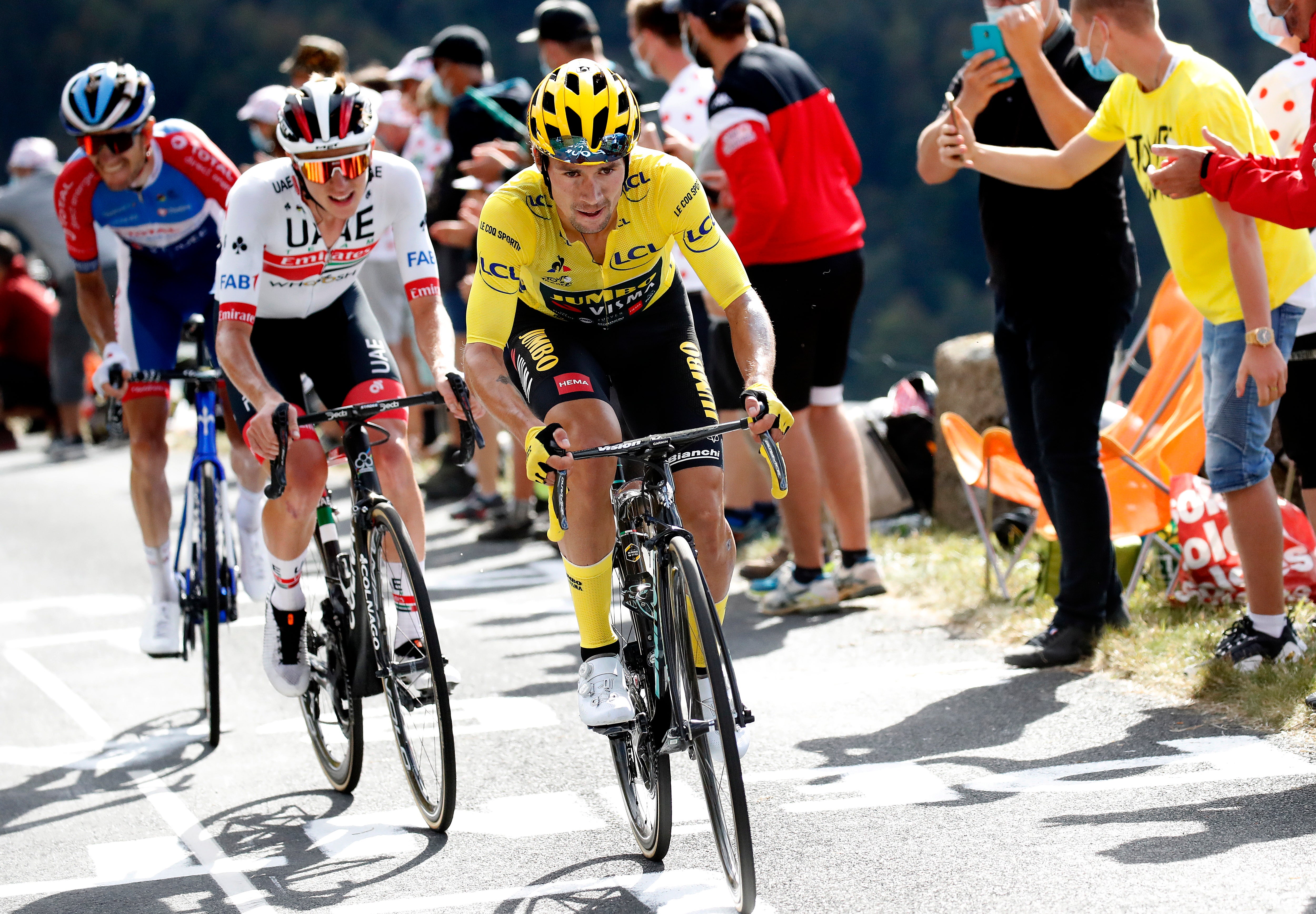 Primoz Roglic in action during stage 13 of the Tour