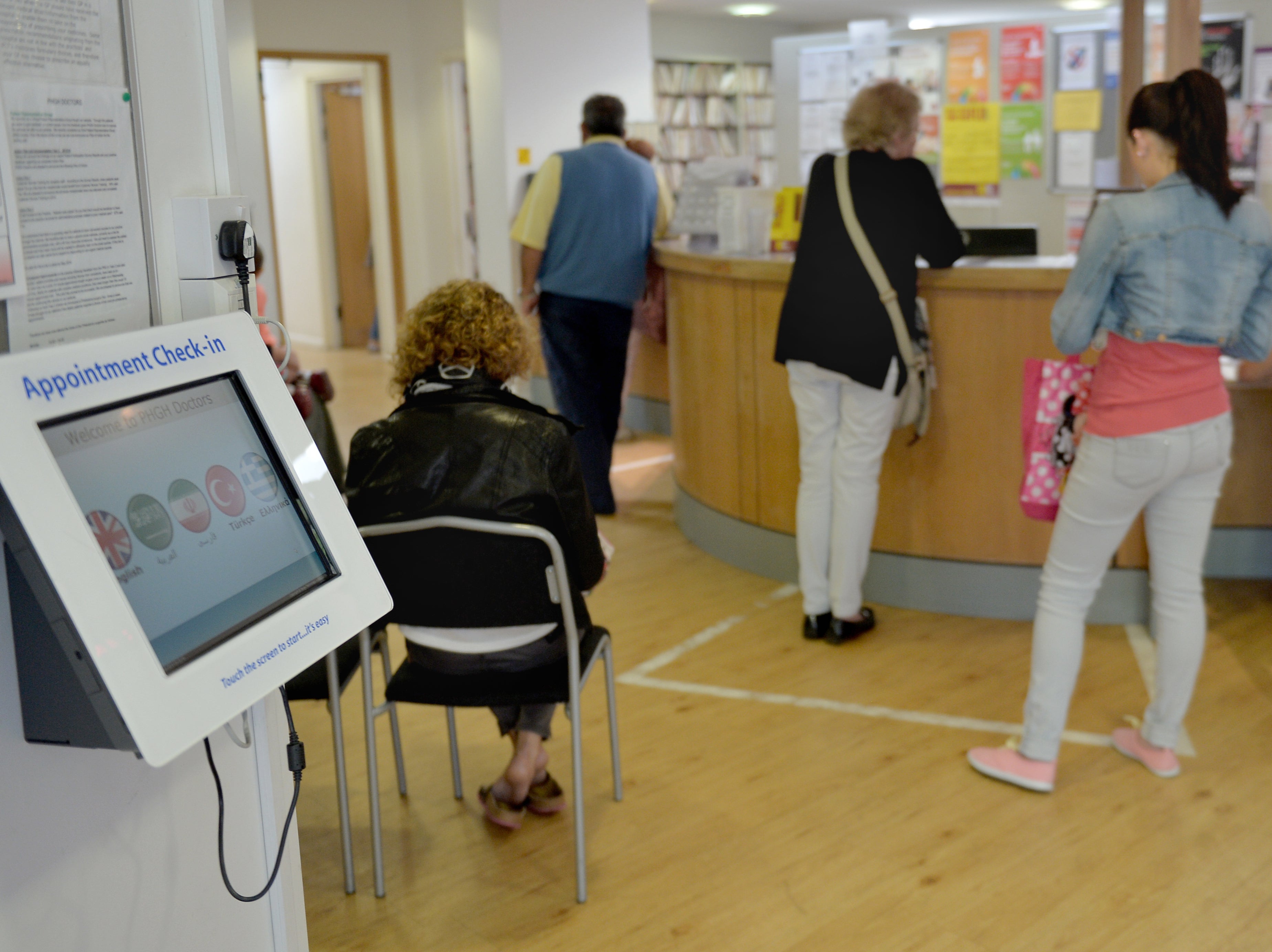 Patients wait for an appointment with their GP pre-Covid pandemic