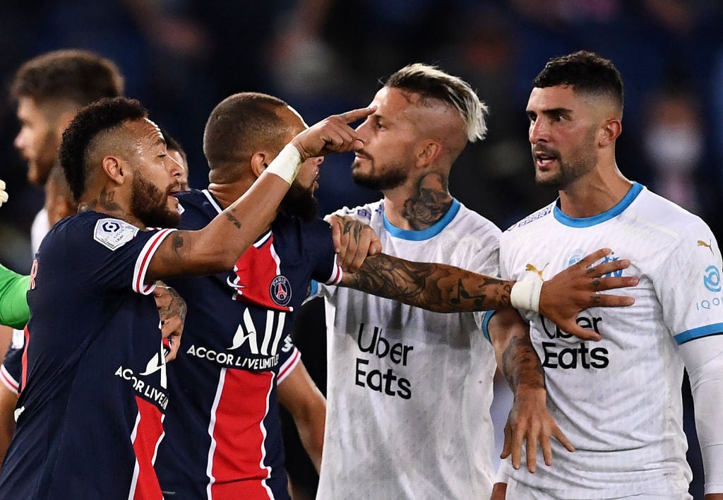 Neymar accuses Alvaro Gonzalez of racism after being sent off during PSG v Marseille