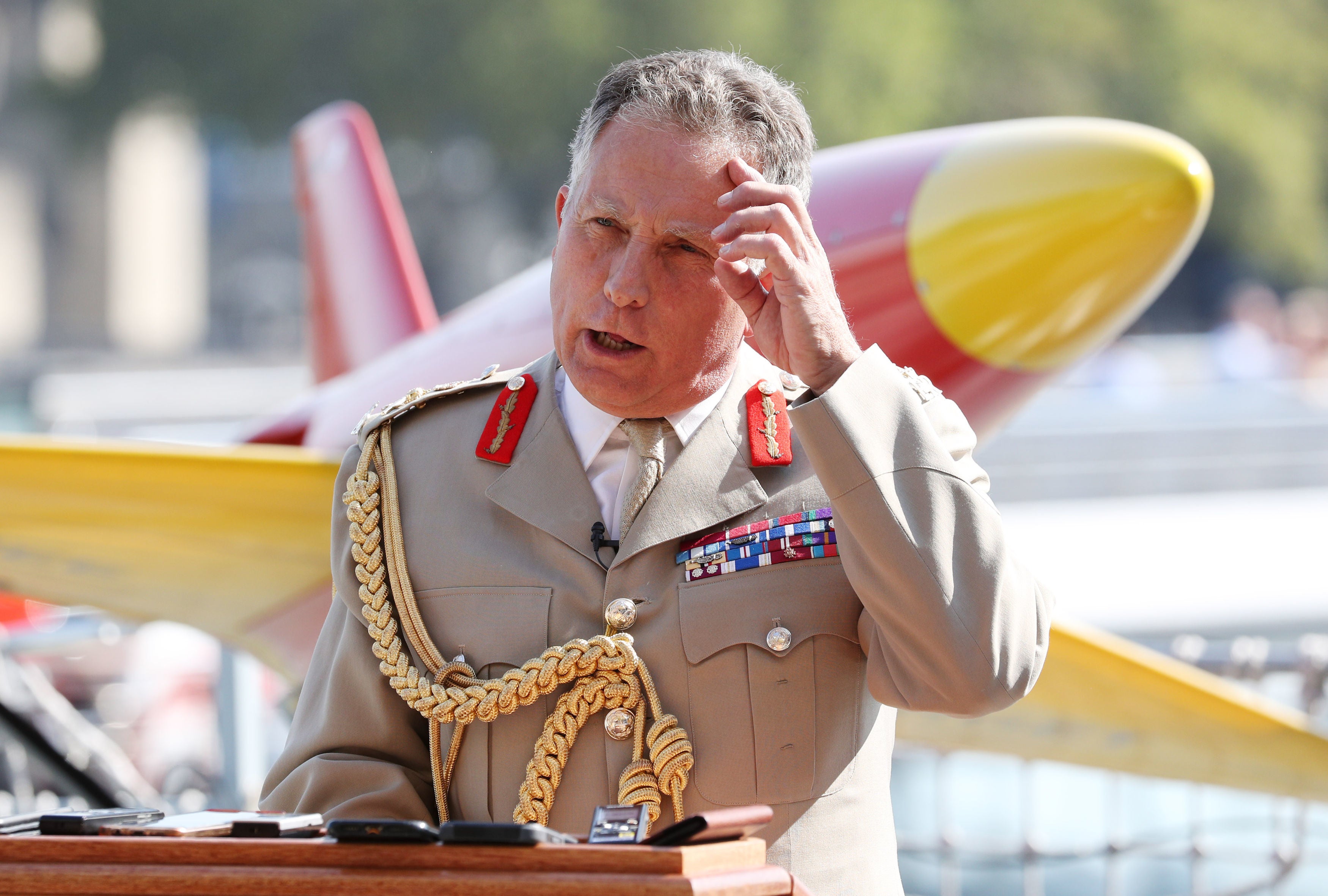 Chief of Defence Staff General Sir Nick Carter during a visit to HMS Tamar