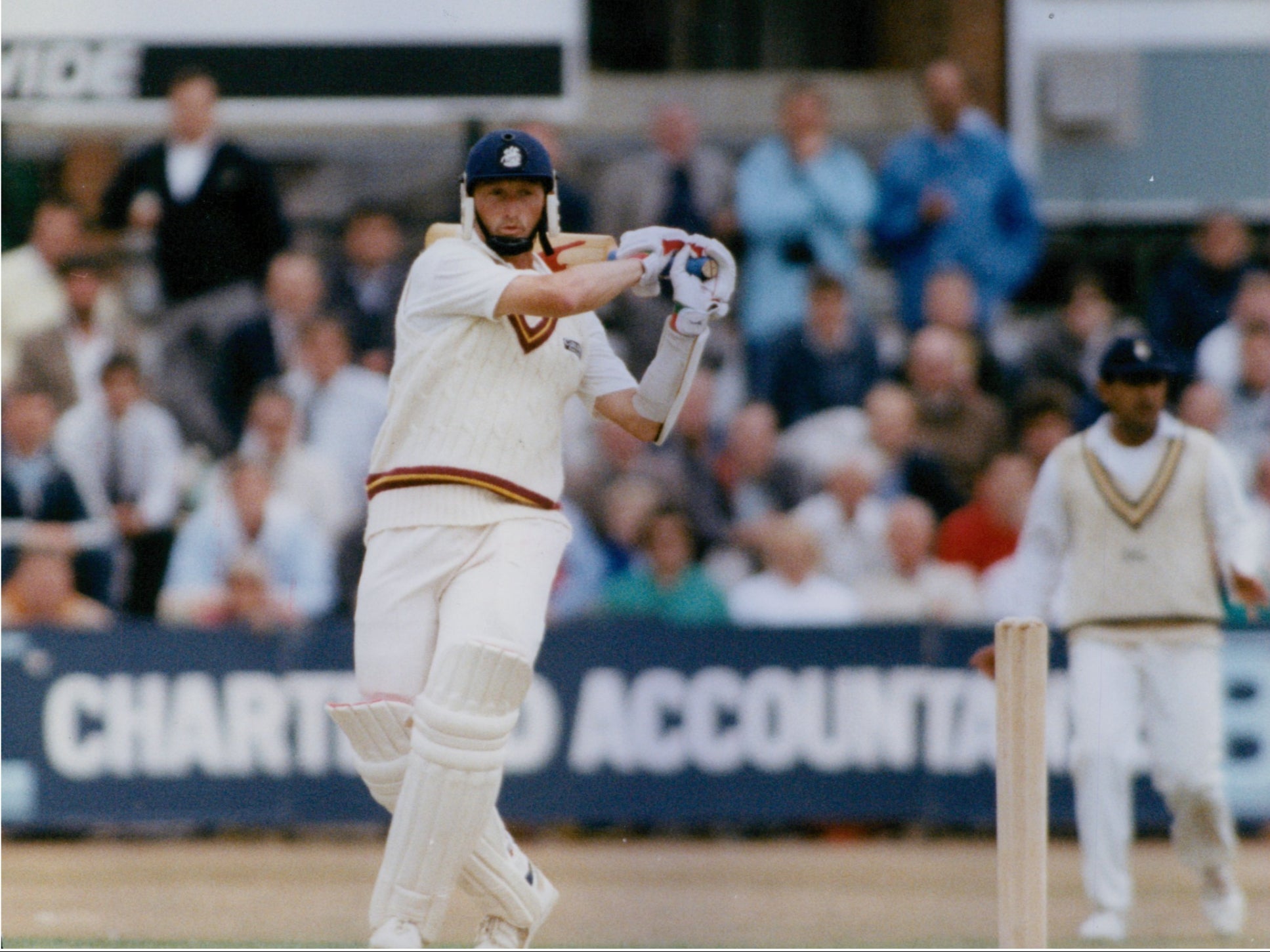 In action during the NatWest Trophy Final in 1990