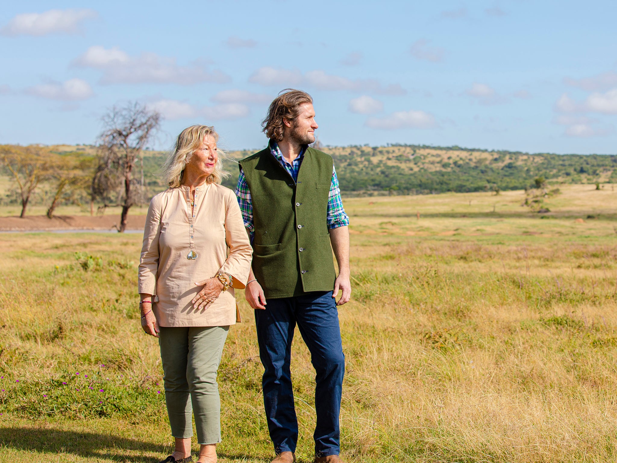 Sylvie Chantecaille and Dr Max Graham, the founder and CEO of conservation charity Space for Giants