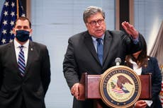 William Barr has resigned, Trump announces 