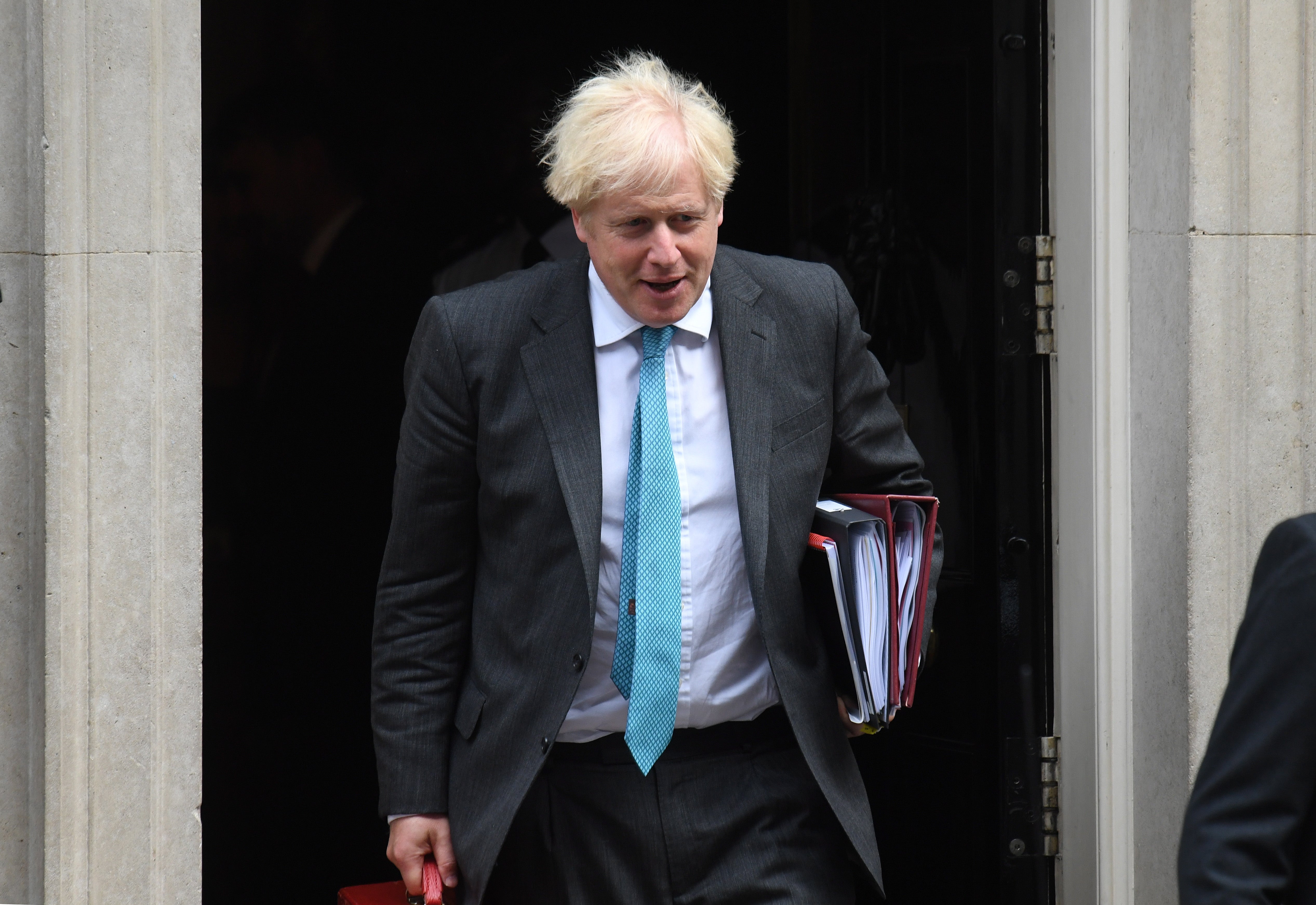 Boris Johnson outside No 10