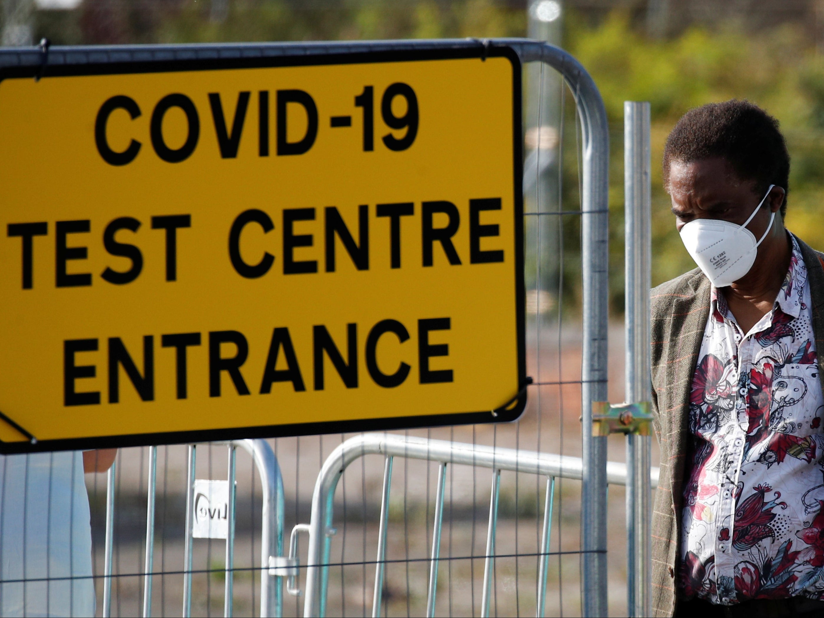 A coronavirus testing centre in Bolton