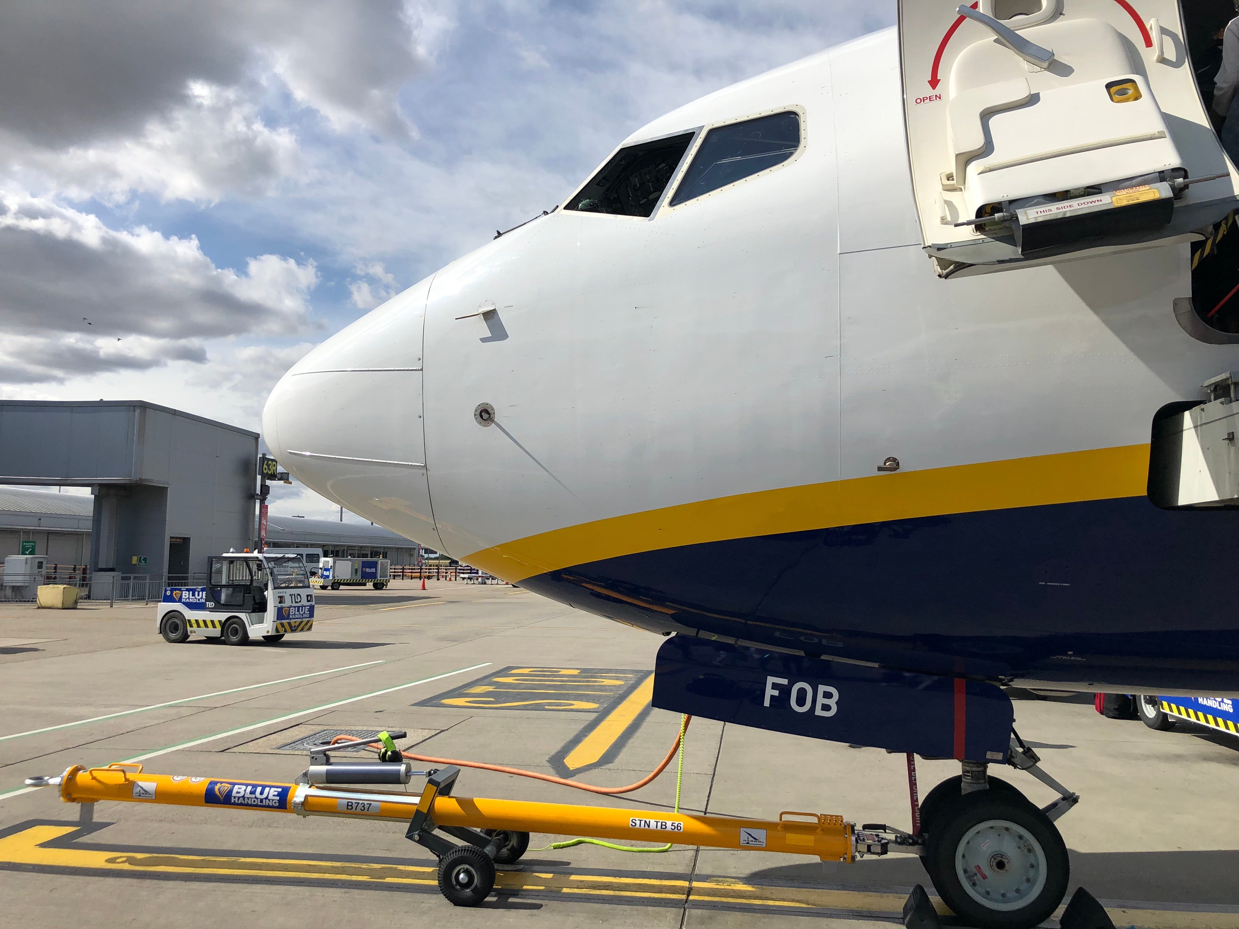 Going places? A Boeing 737 belonging to Ryanair at Stansted airport