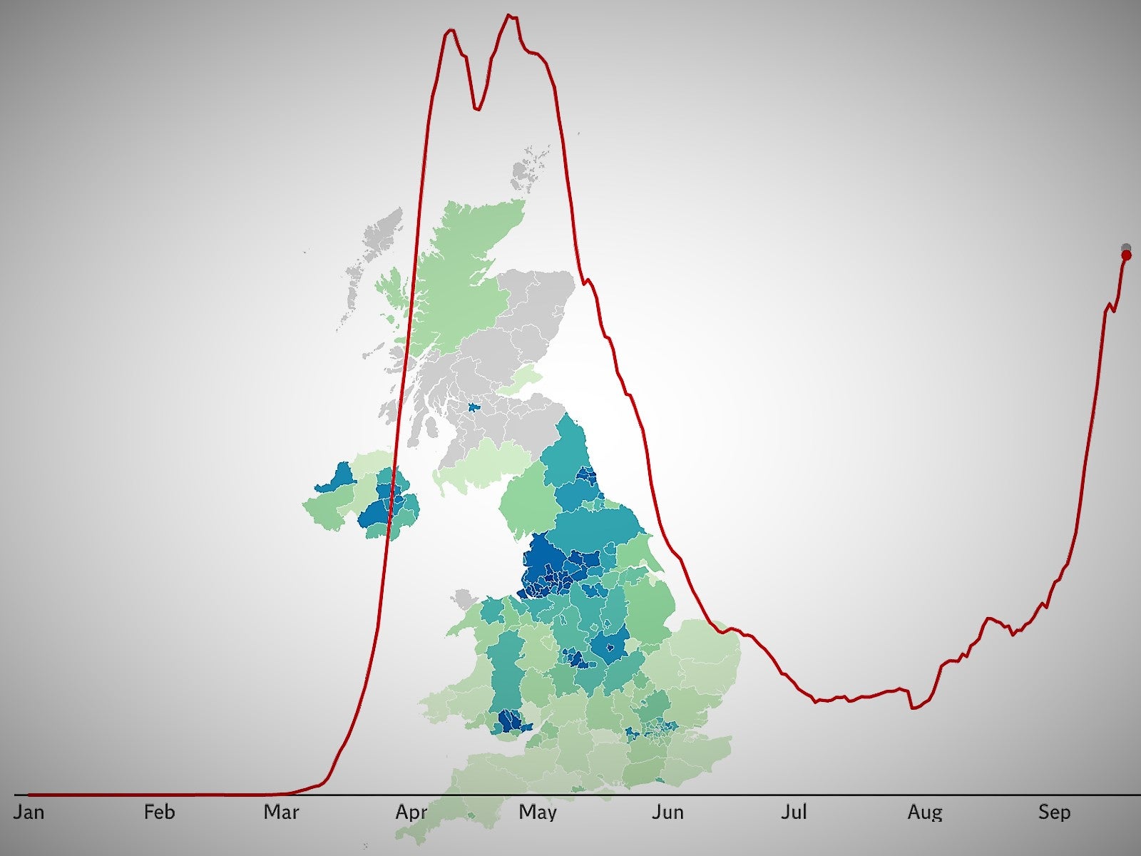 Coronavirus tracked: UK cases continue to surge as second wave brings new lockdowns