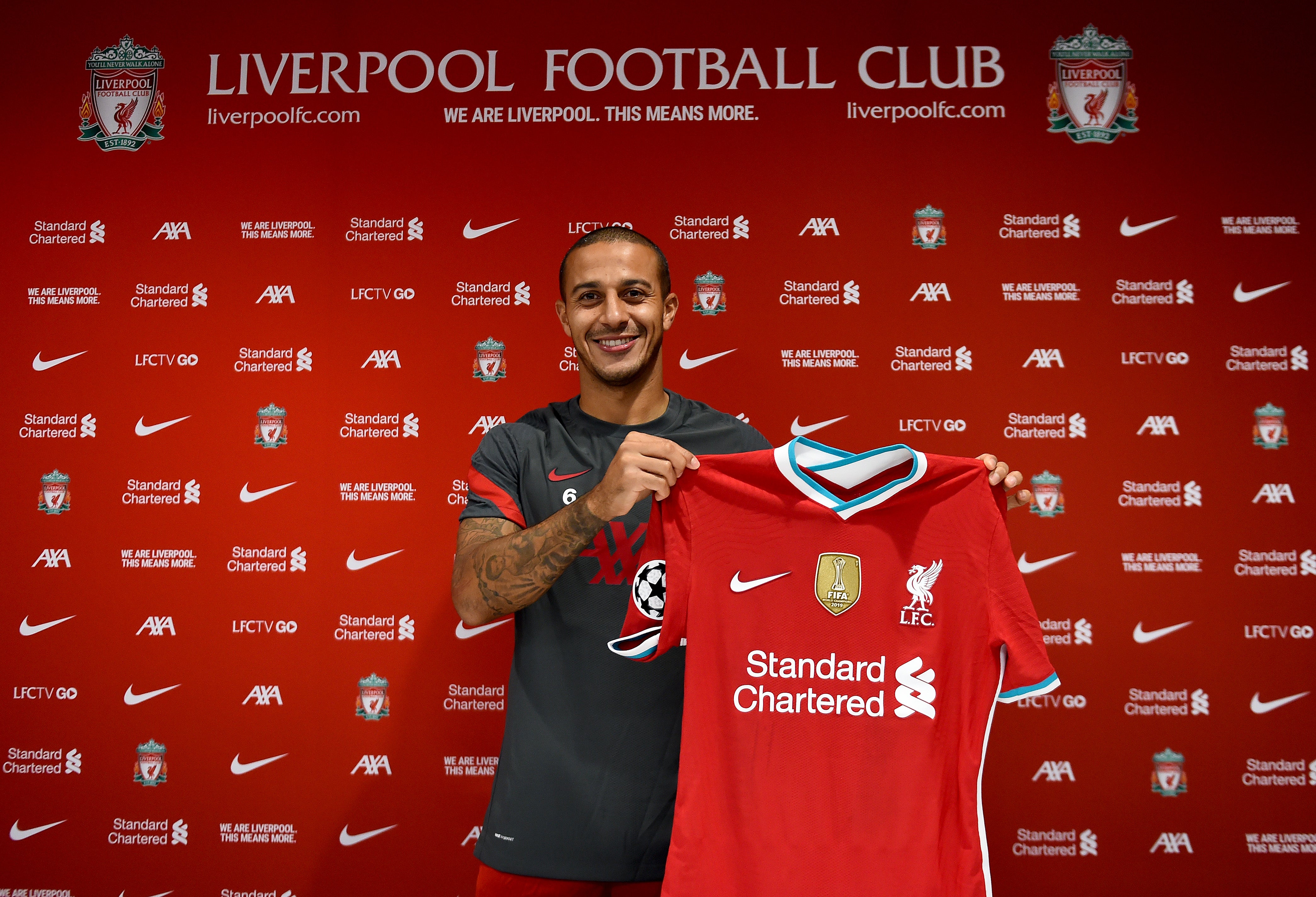 Thiago Alcantara arrives at Liverpool