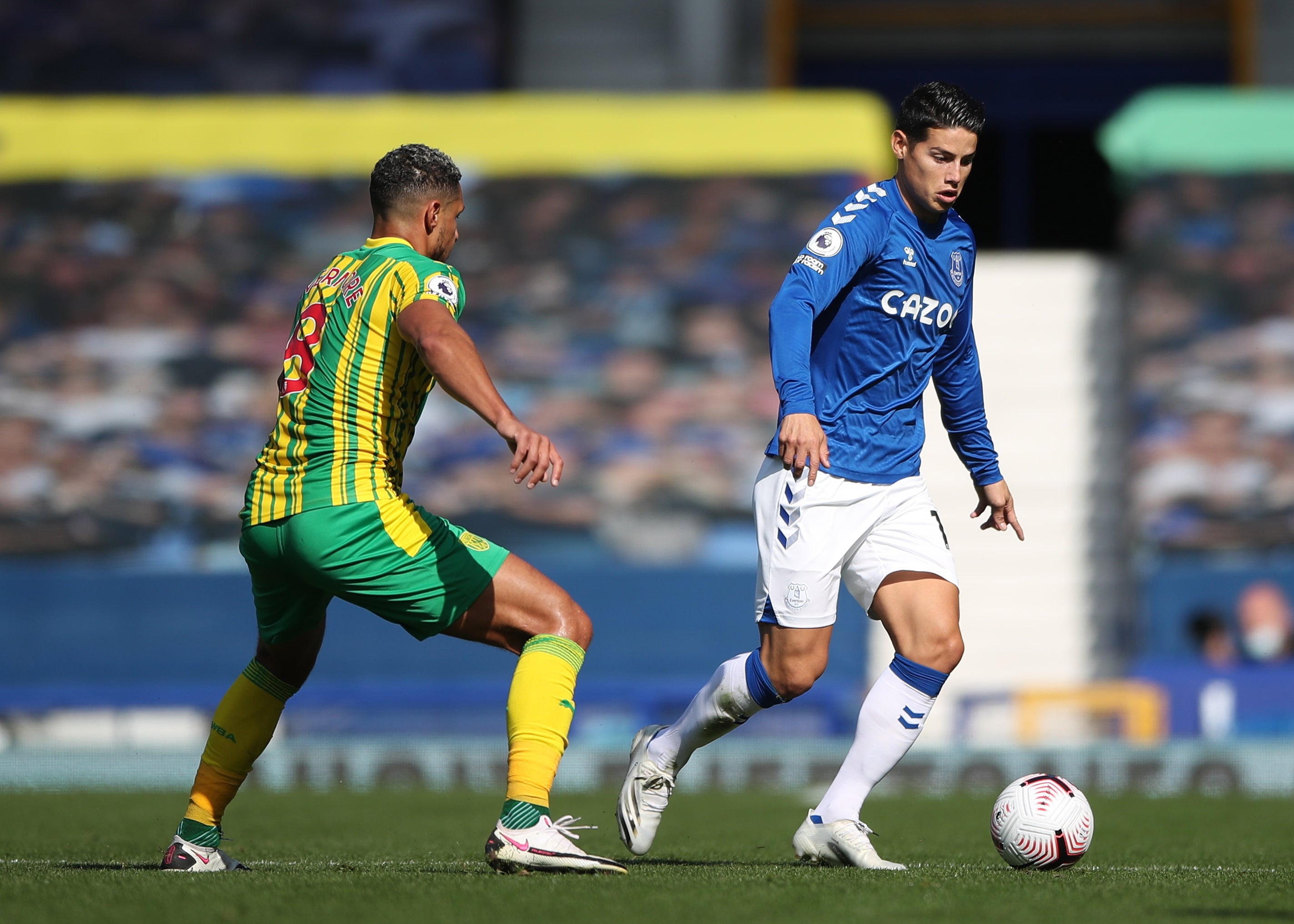 James Rodriguez in action against West Brom