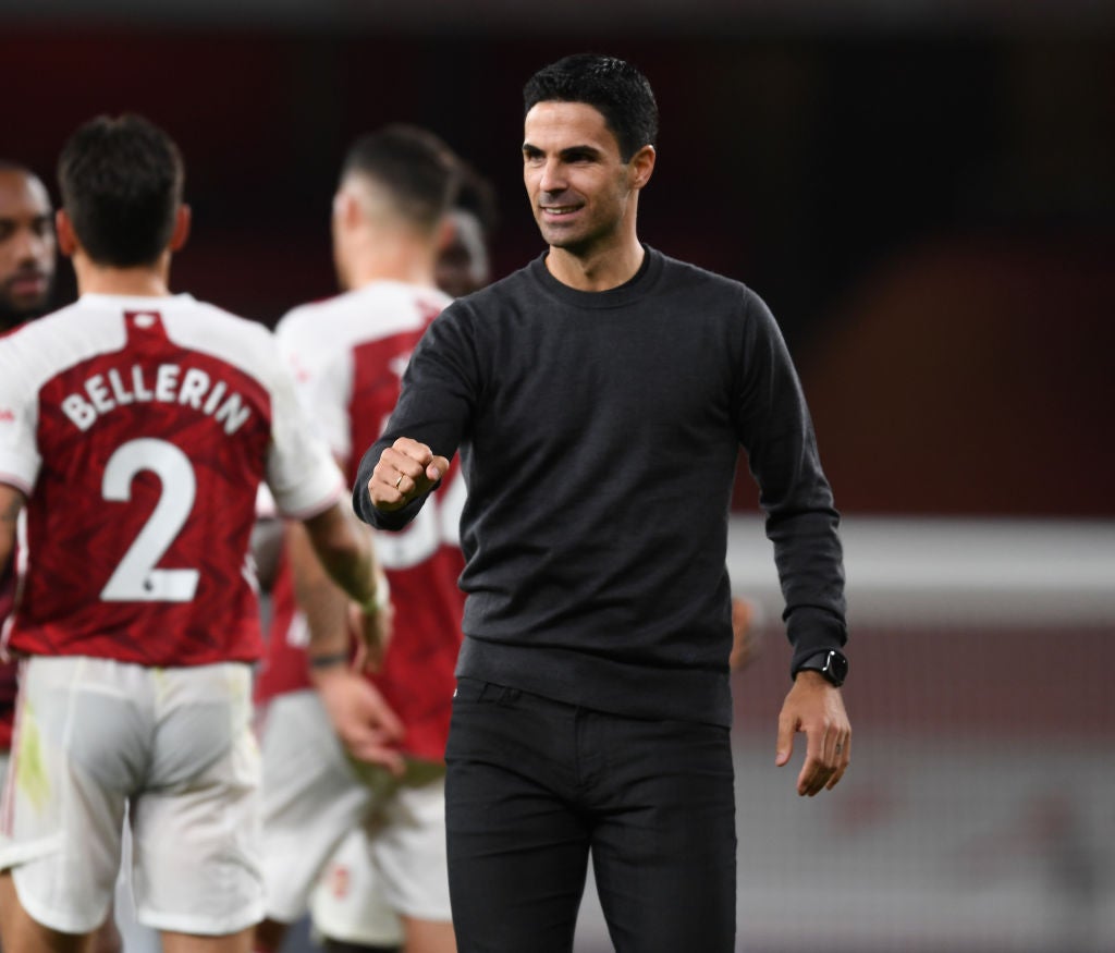 Arteta saw his Arsenal team beat West Ham late on