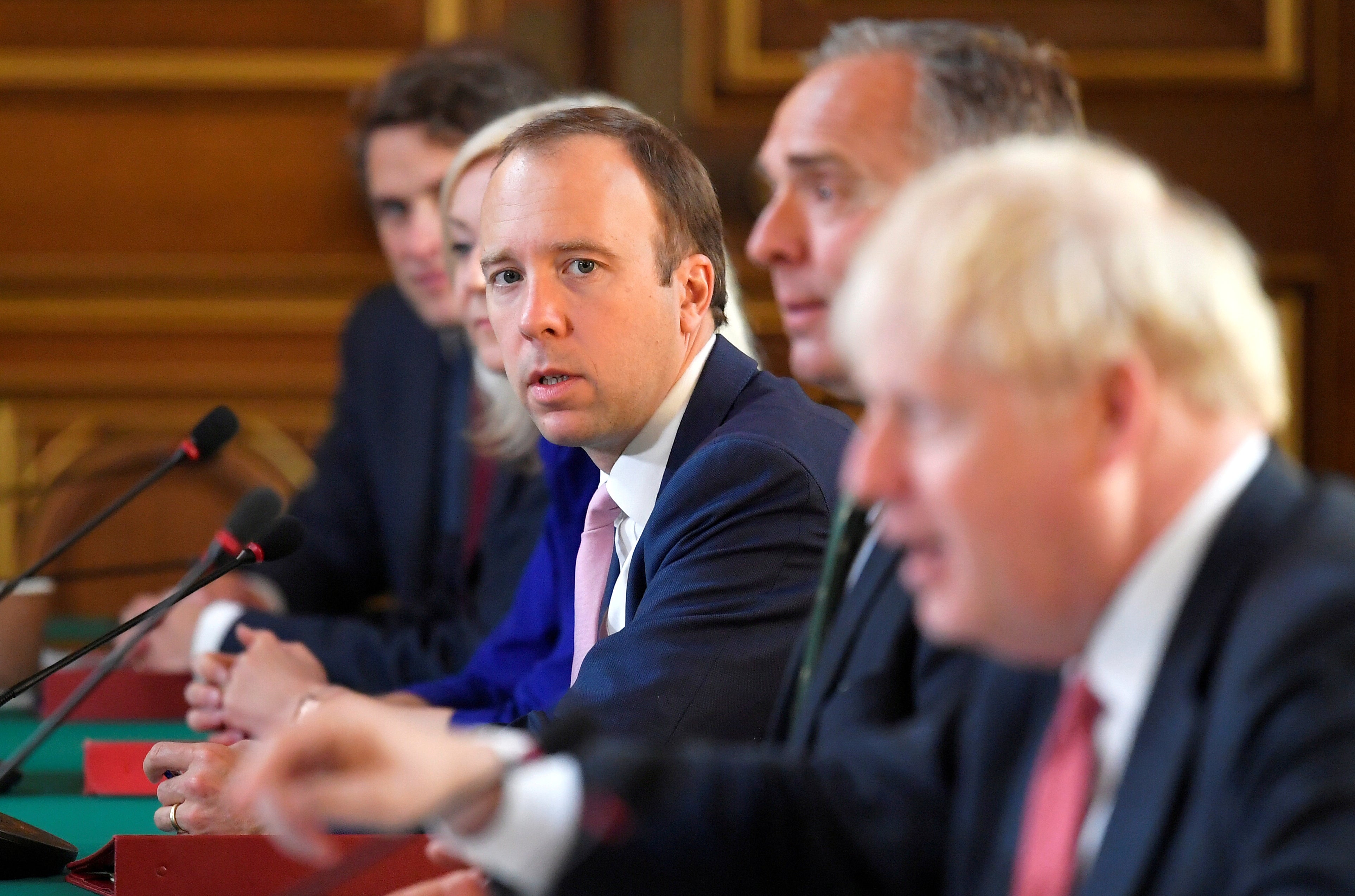 Boris Johnson and Matt Hancock at cabinet