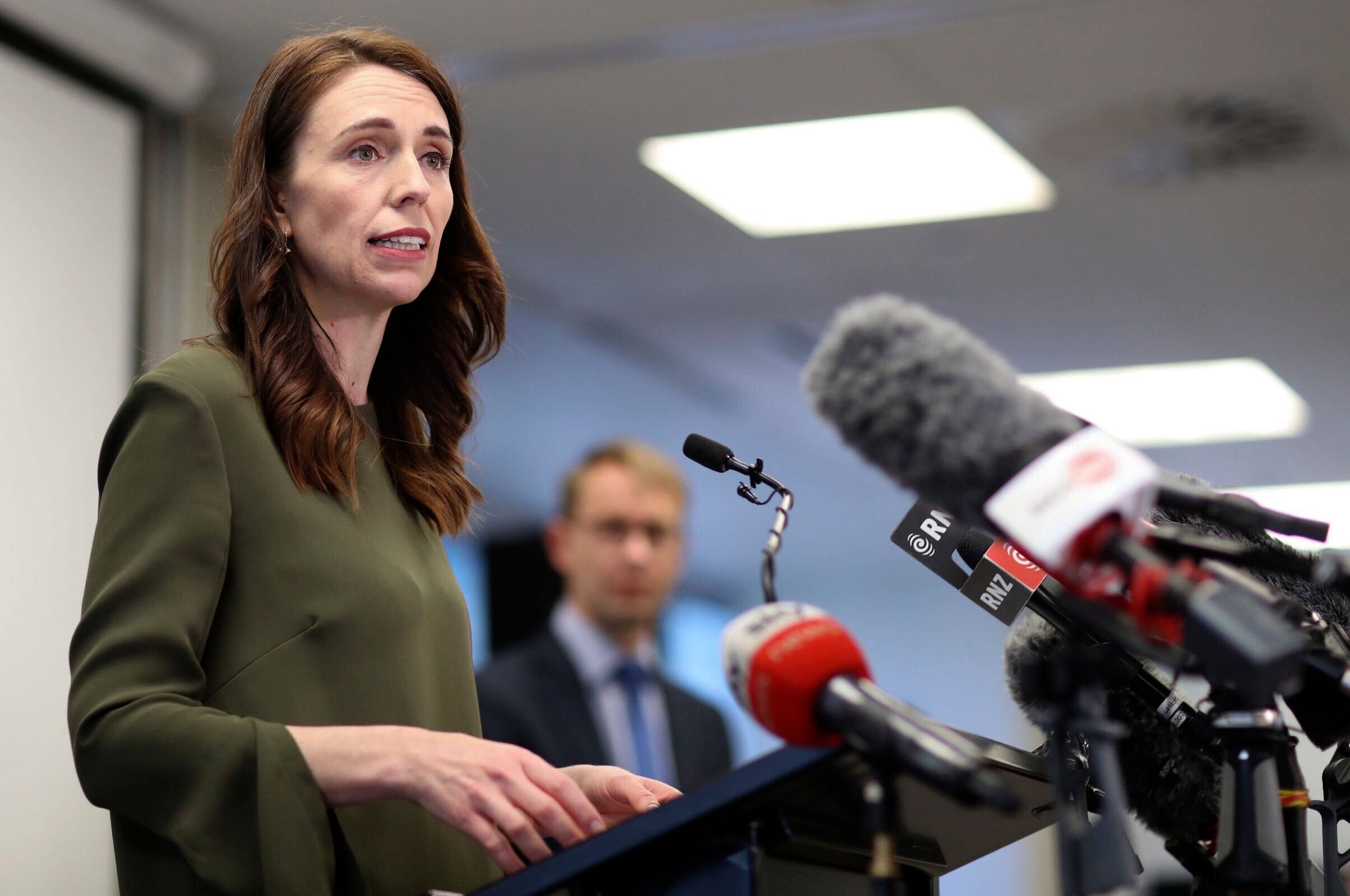 File image: New Zealand's Jacinda Ardern addresses a press conference