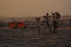 Desert homes threatened by enormous California wildfire