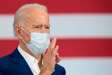 Biden news – live: Ex-VP says Trump ‘panicked’ on coronavirus and ‘crowds risk their lives’ at rallies