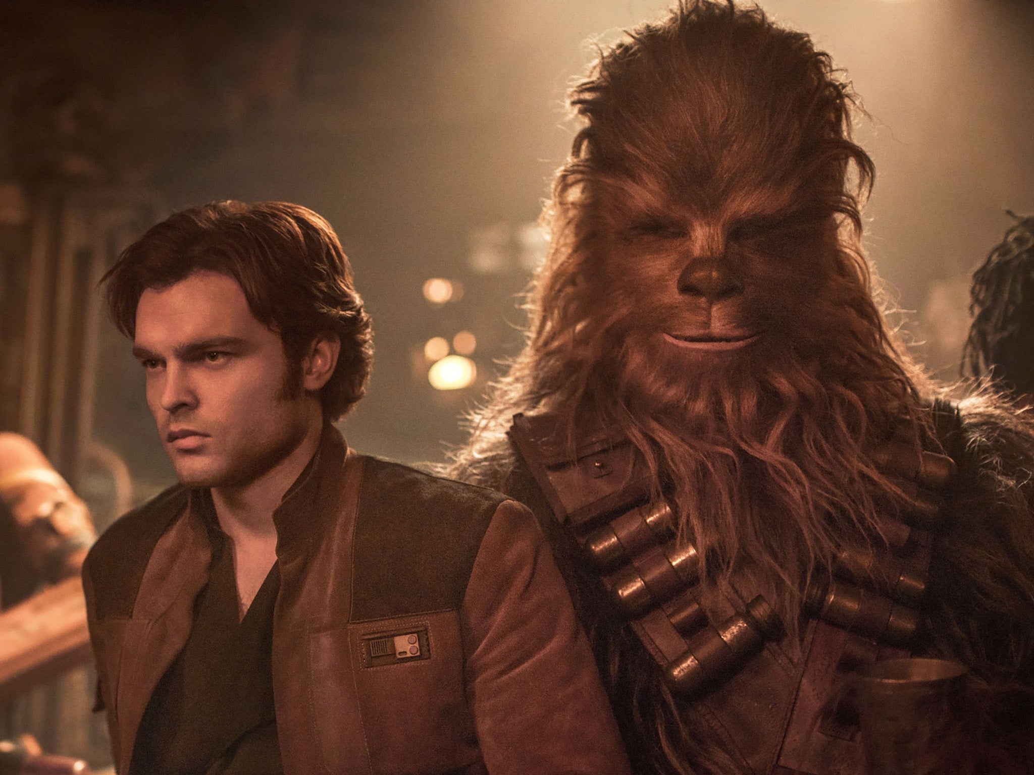Alden Ehrenreich and Chewbacca in ‘Solo: A Star Wars Story’