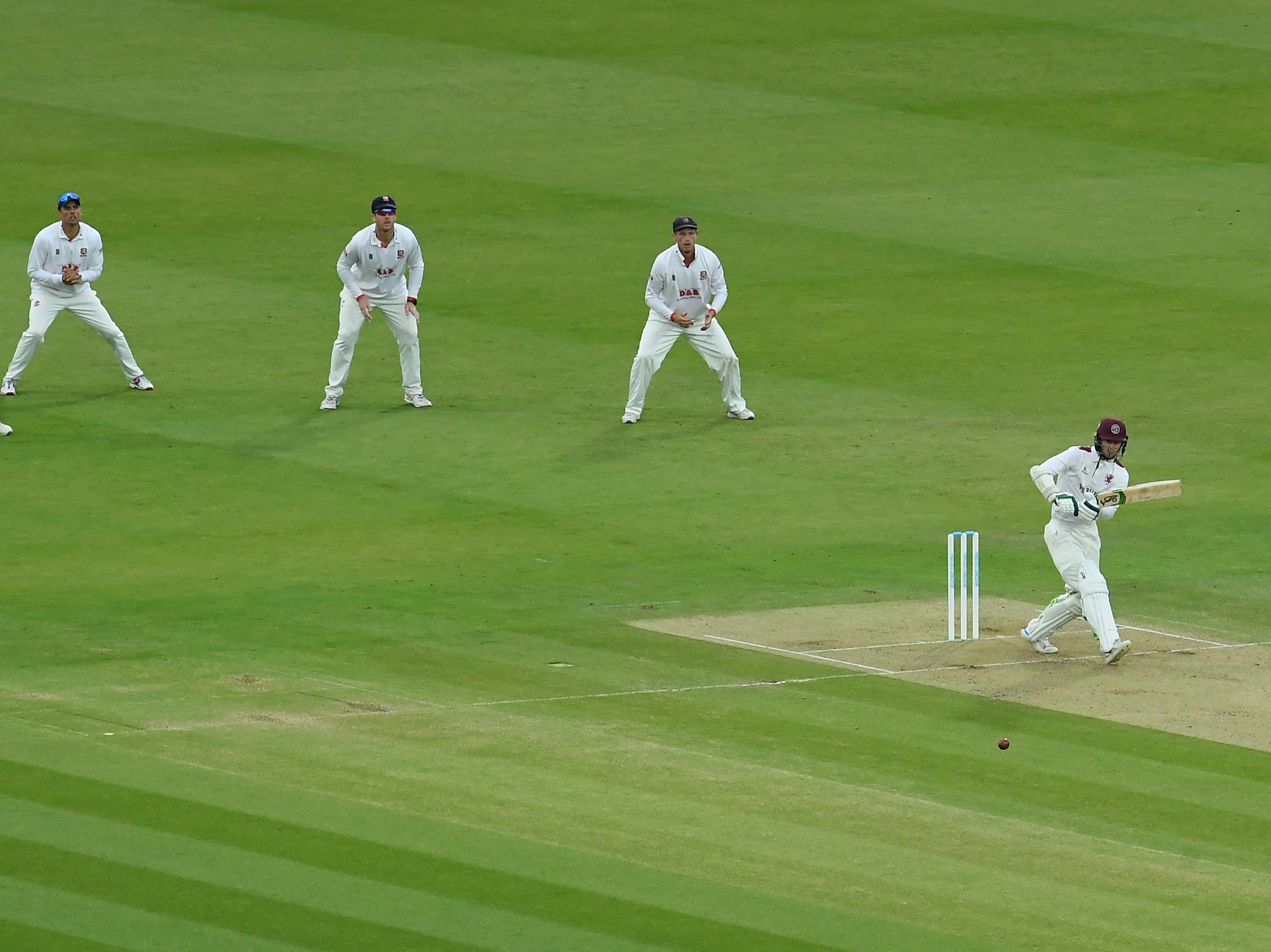Somerset's Eddie Byrom finished the day 51 not out