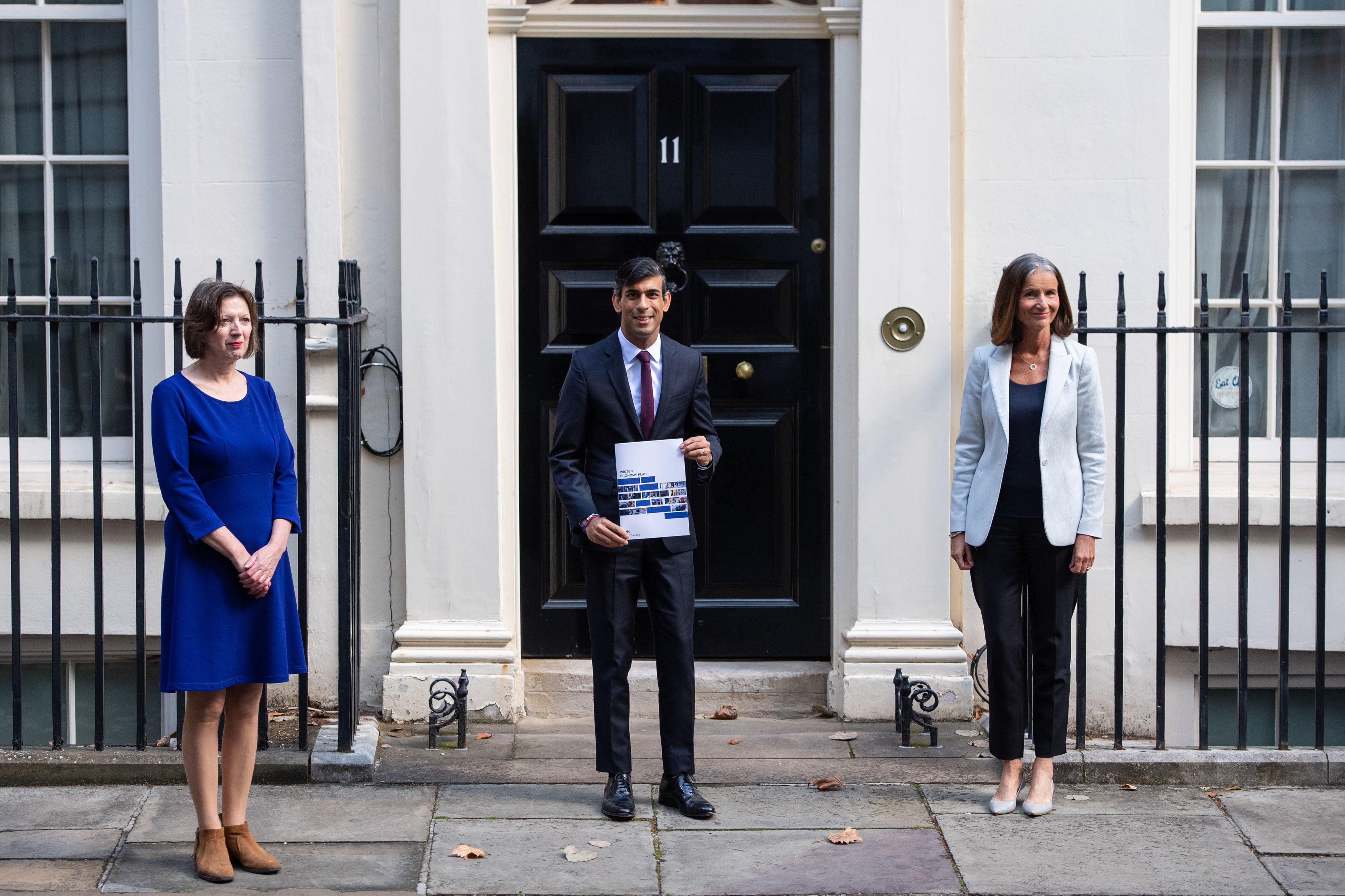 The Chancellor with Frances O'Grady of the TUC and Carolyn Fairbairn of the CBI. The fact that the new short-time working scheme has the broad support of the trade unions and the business lobby groups is hopeful