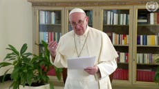 Pope Francis tells United Nations that coronavirus pandemic is opportunity for change