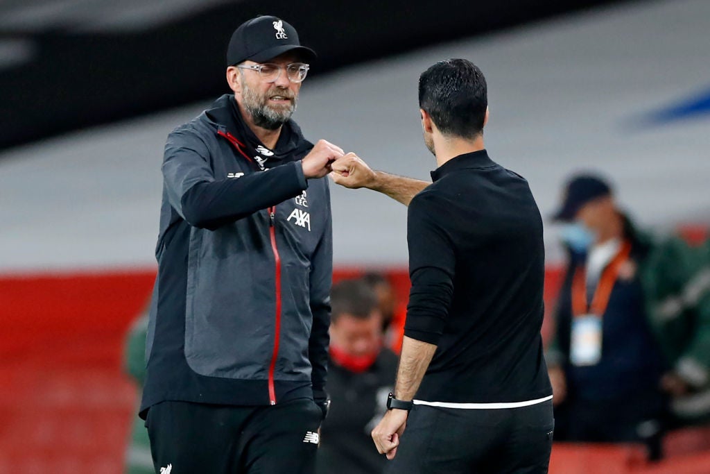 Jurgen Klopp and Mikel Arteta