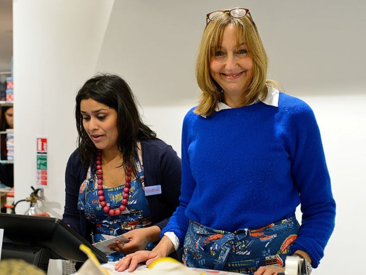 Cath Kidston (right) advises to accessorise with lots of colour