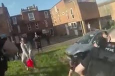 Petrol attack: Crowd shouted ‘set them on fire’ as eight police officers doused in fuel