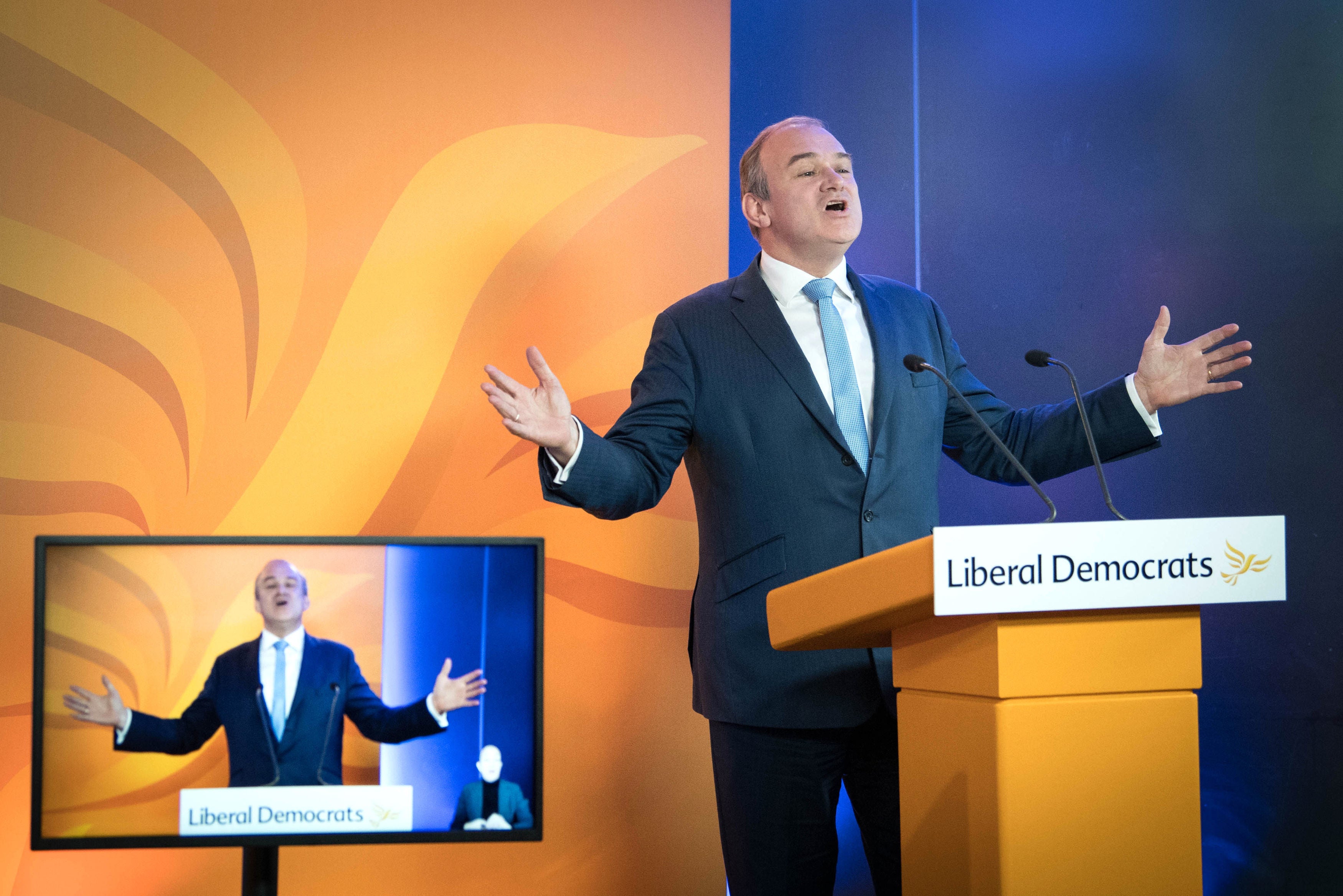 Sir Ed Davey addresses the Liberal Democrat virtual conference