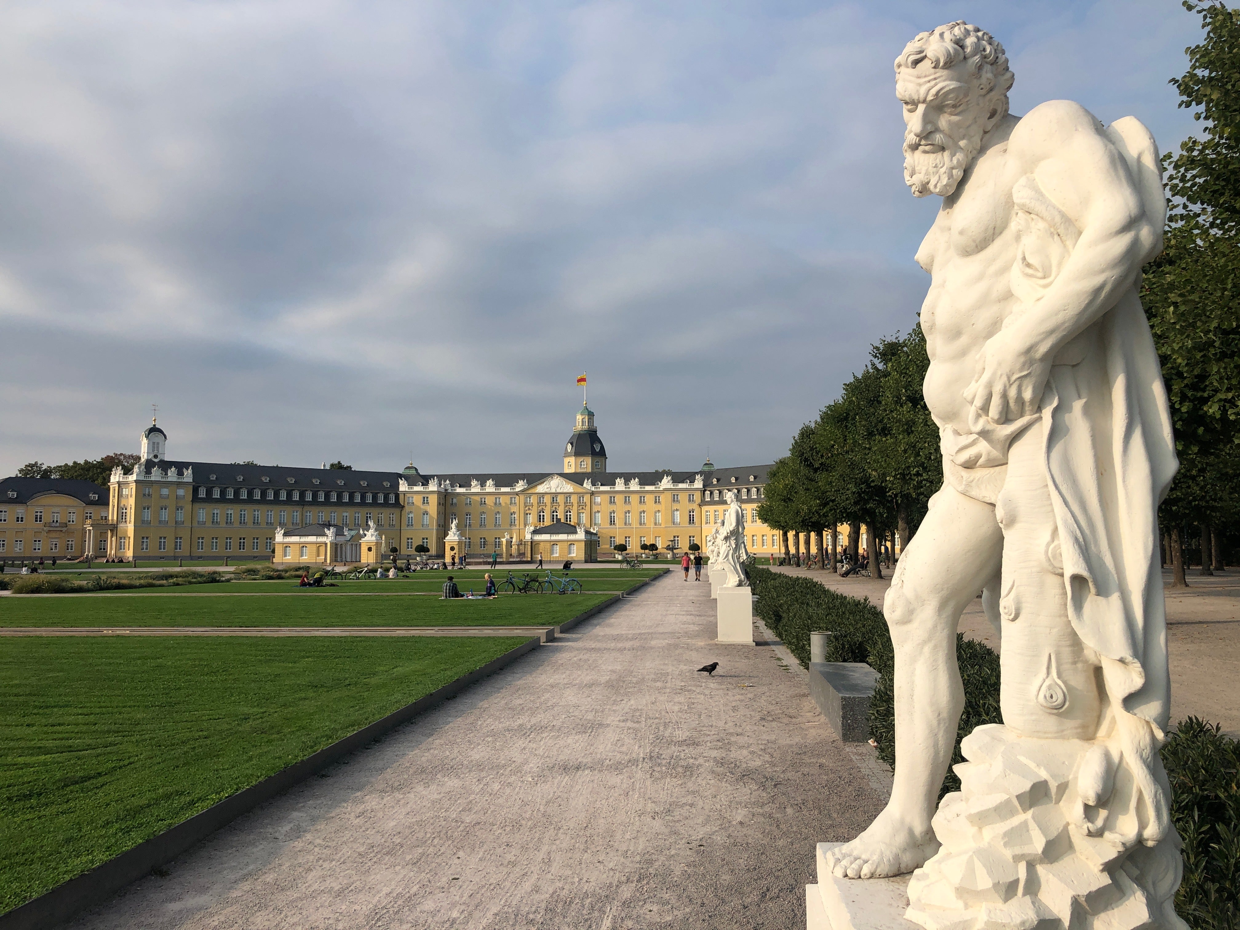 Right side: Karlsruhe Palace in southwest Germany, close to the French frontier