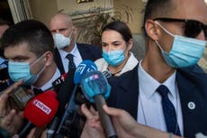 Macron meets Belarus opposition leader, pushes for mediation