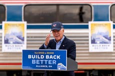 Biden, Trump snipe from road and rails after debate chaos