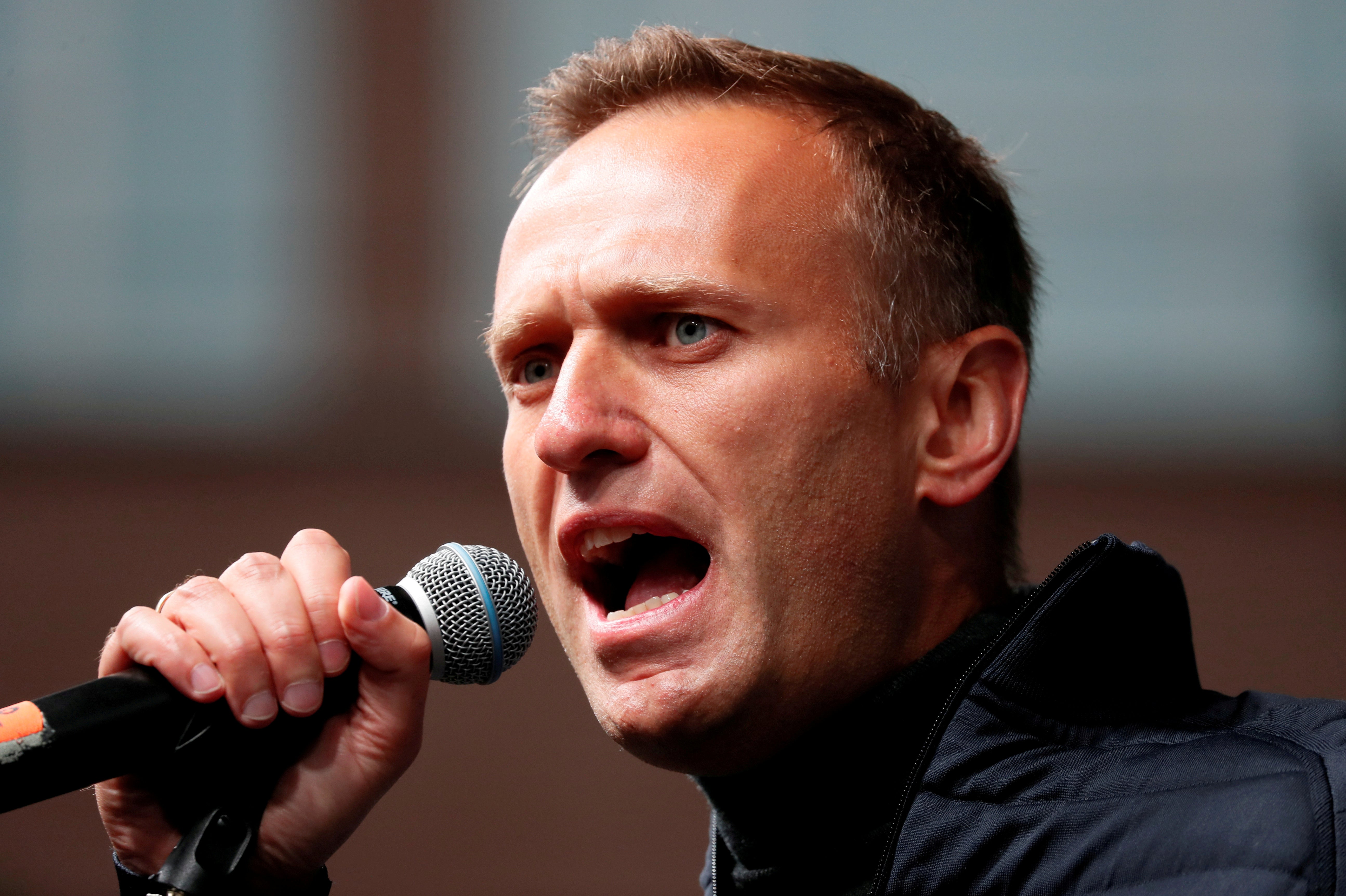 Alexei Navalny at a rally in 2019