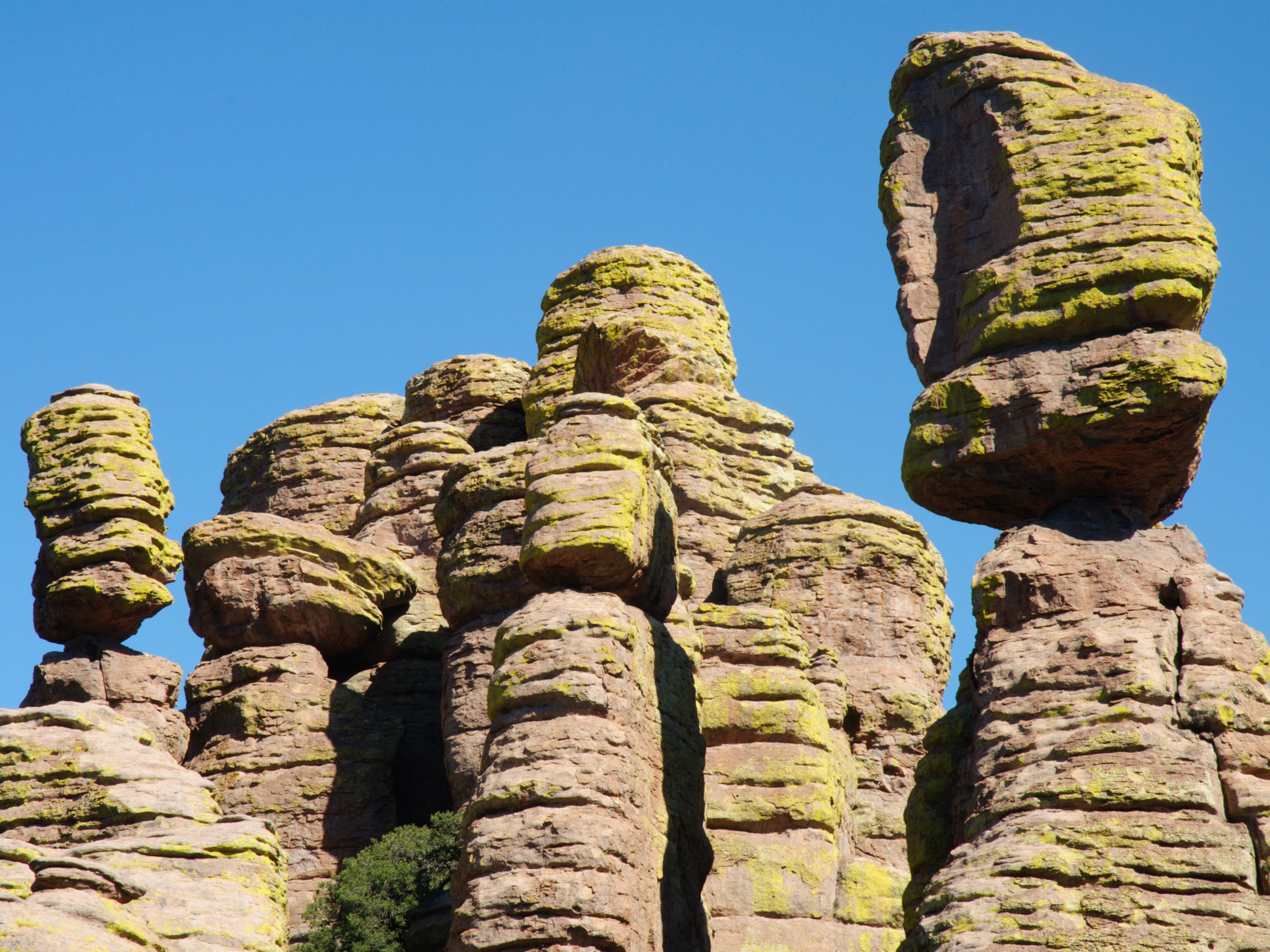 Some precariously balanced rocks at the Chiricahua National Monument in Arizona