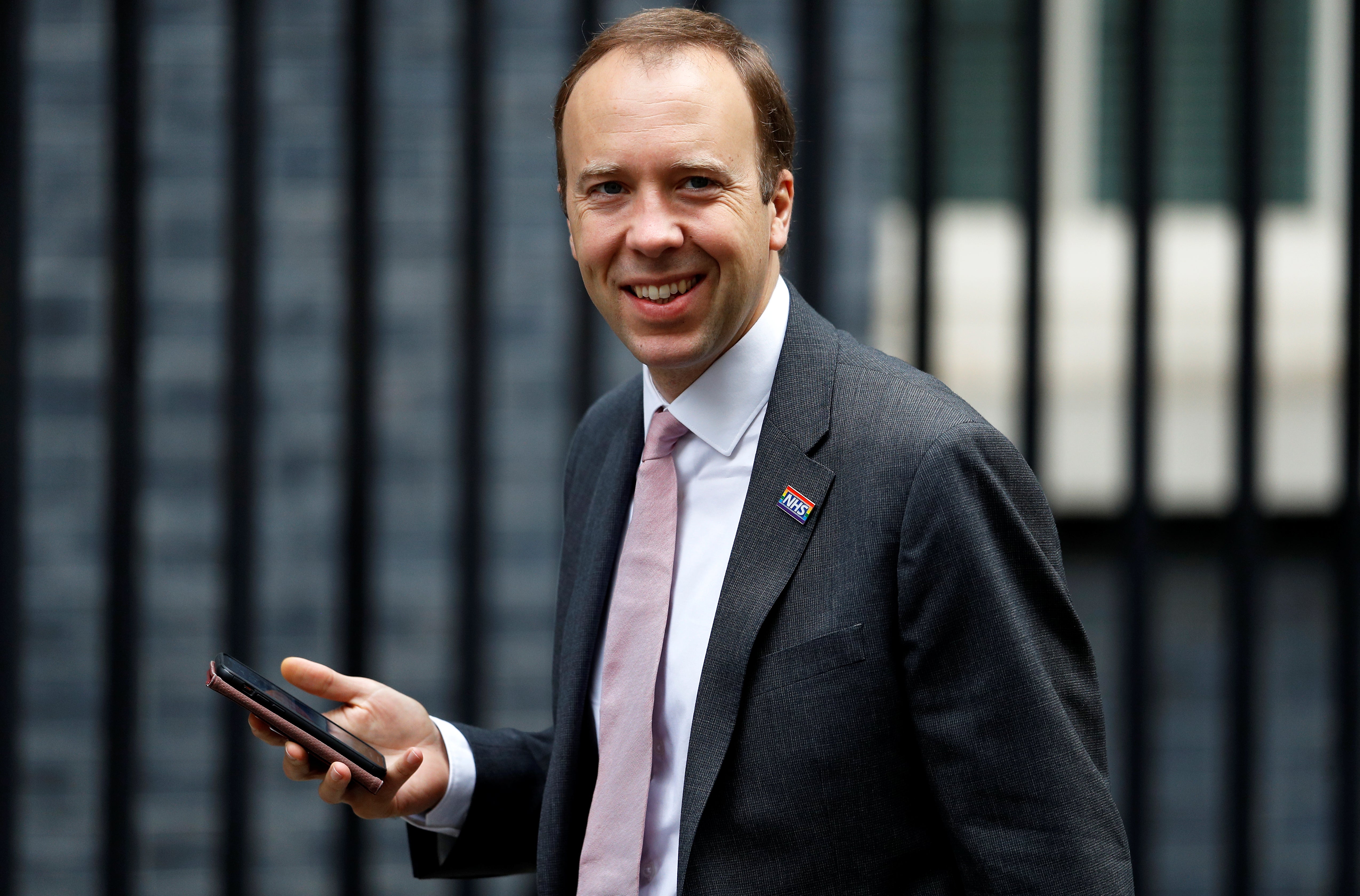 Matt Hancock outside Downing Street