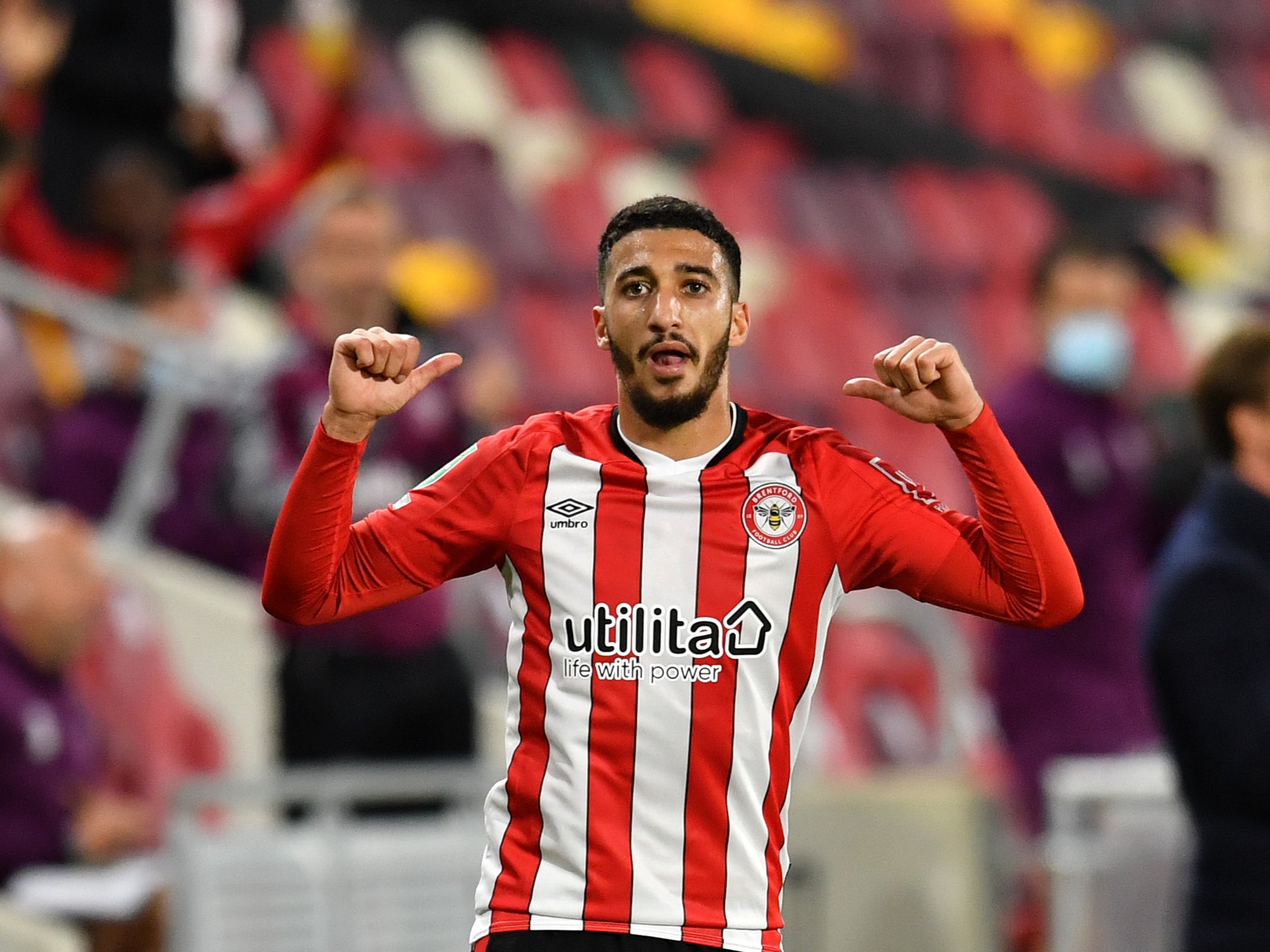 Said Benrahma celebrates scoring a spectacular goal against Fulham