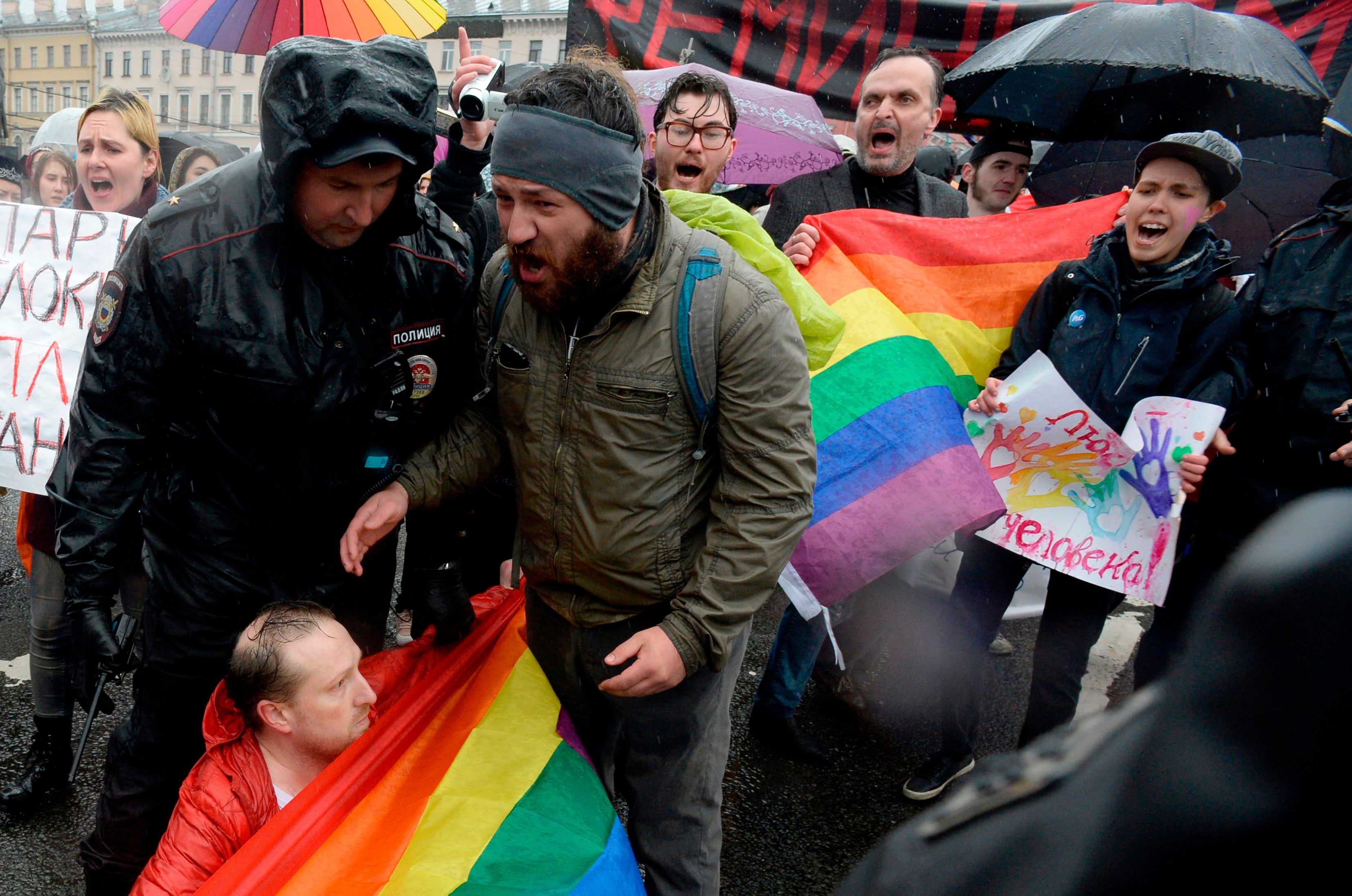 Pride rally in Saint Petersburg