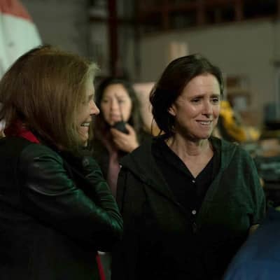 With Julie Taymor on the set of ‘The Glorias‘