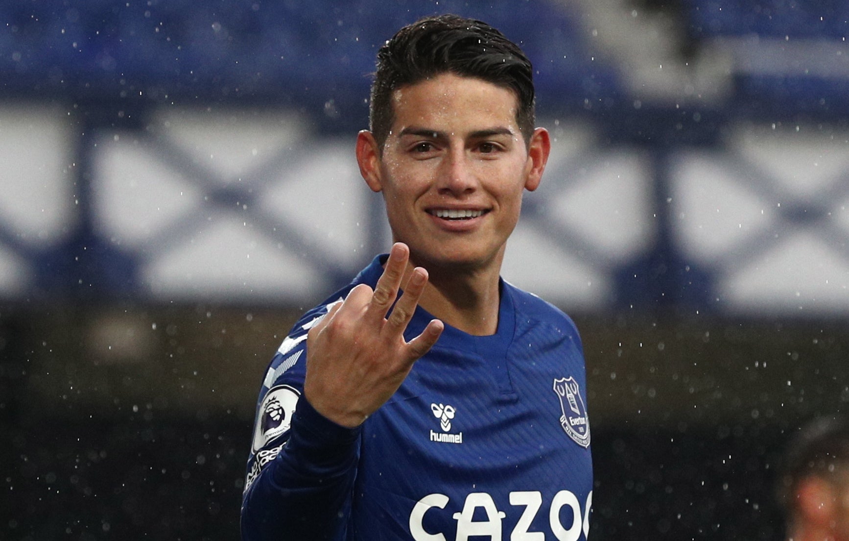 James Rodriguez scored twice as Everton beat Brighton 4-2 at Goodison Park