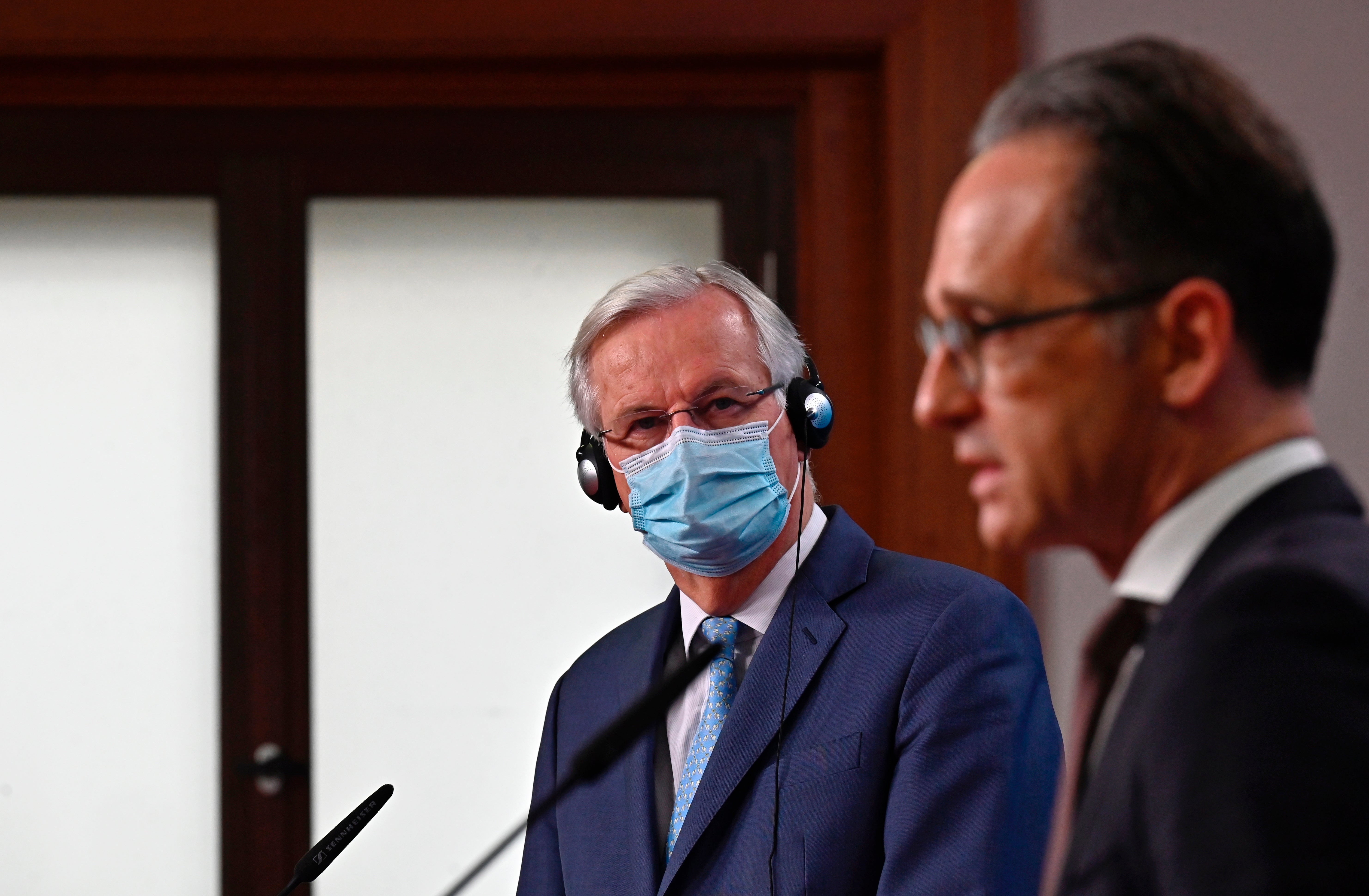 Michel Barnier and German foreign minister Heiko Maas