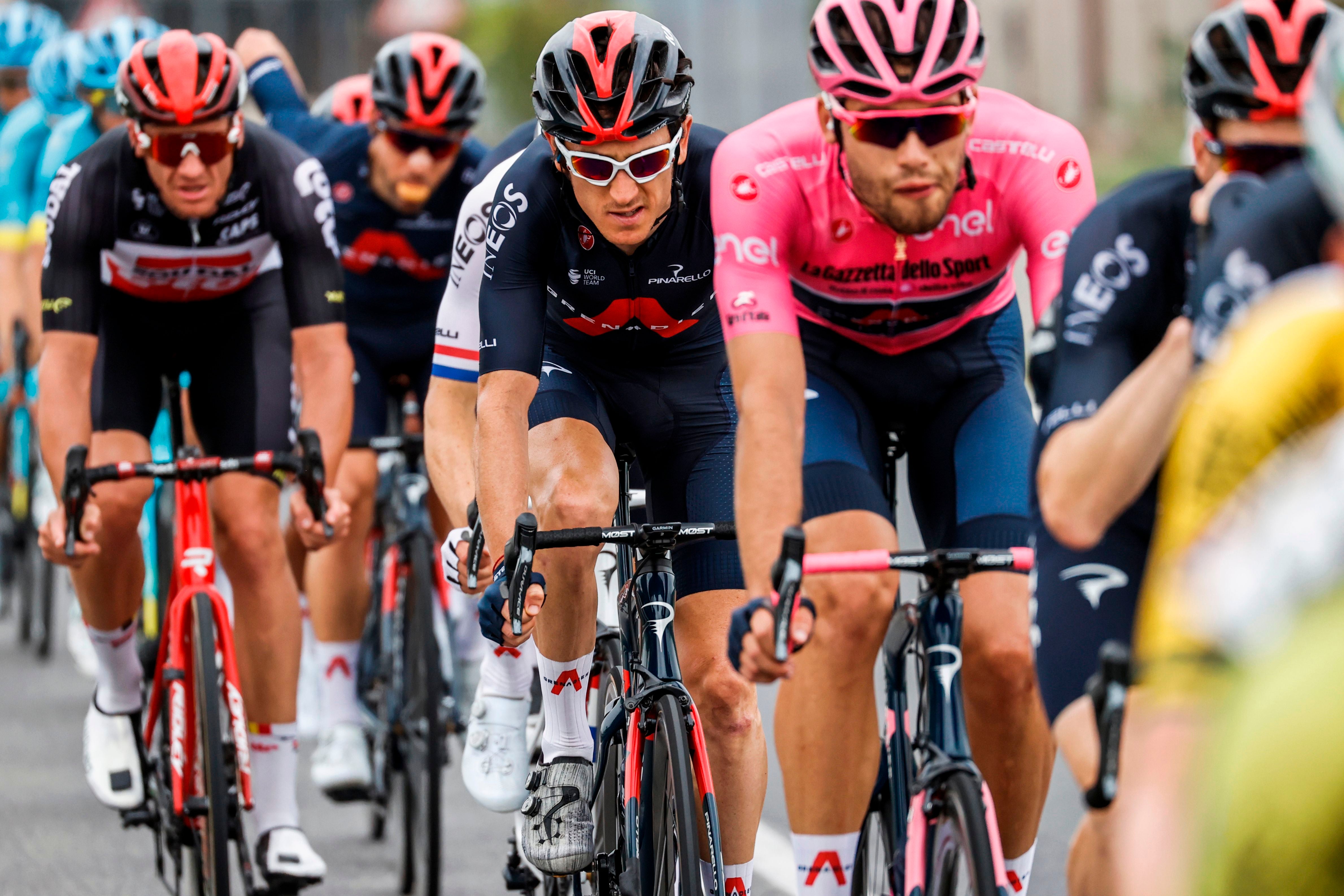 Geraint Thomas in action during stage three