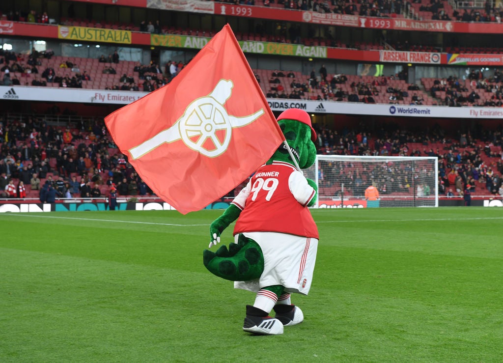 Gunnersaurus made his debut against Manchester City in August 1994