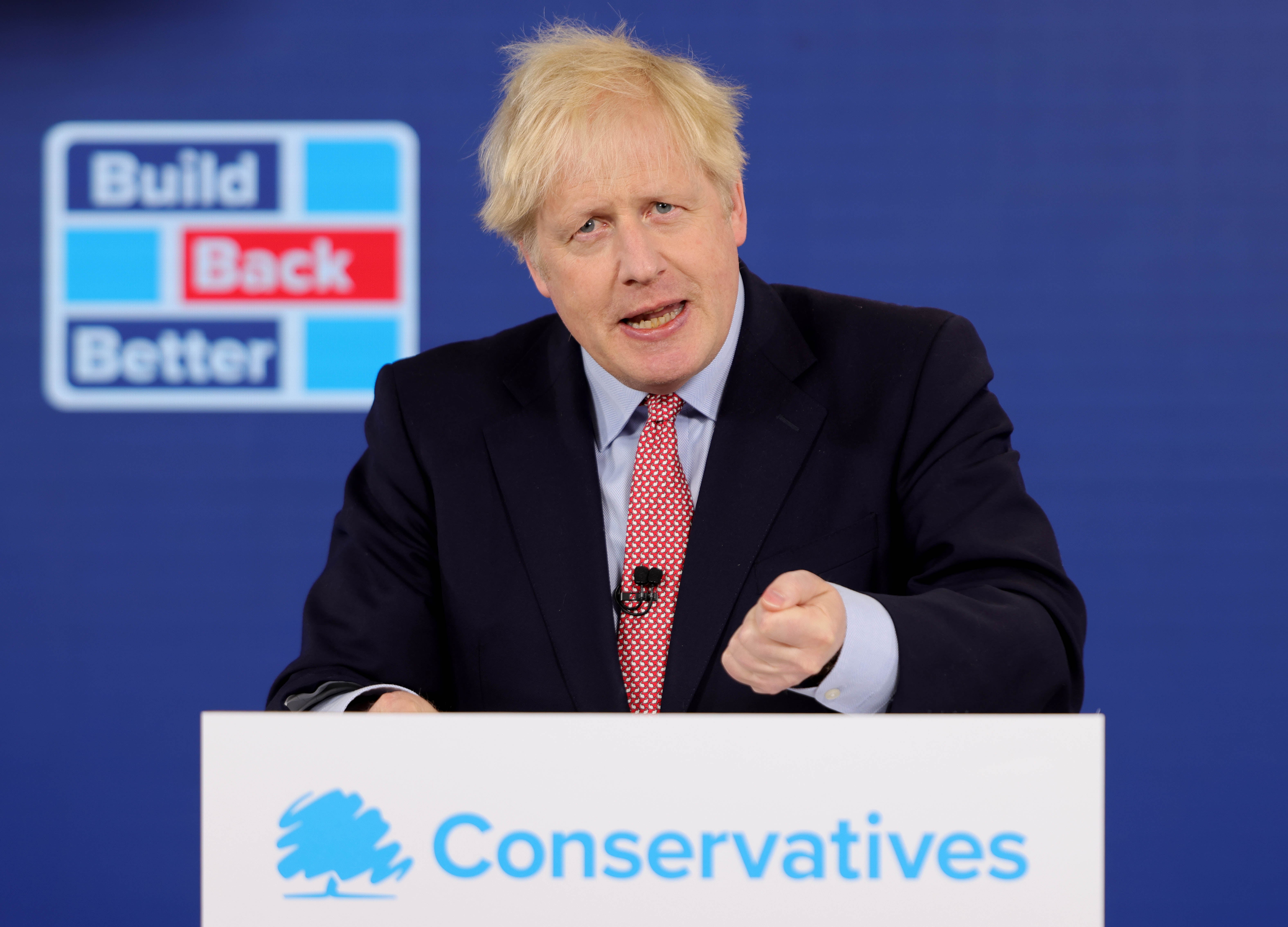 Boris Johnson speaking at the Tory conference